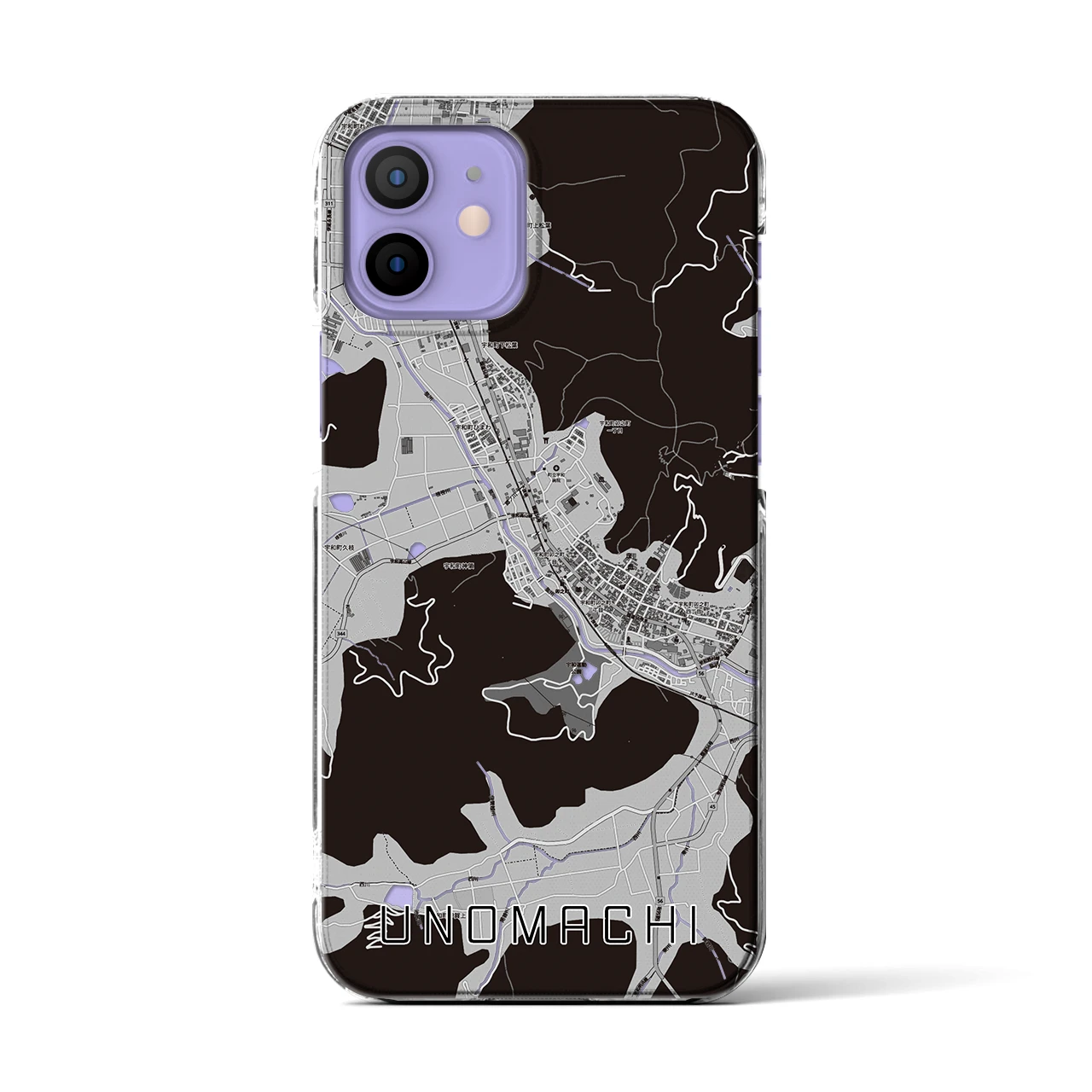 【卯之町(愛媛県)】地図柄iPhoneケース(クリアタイプ)