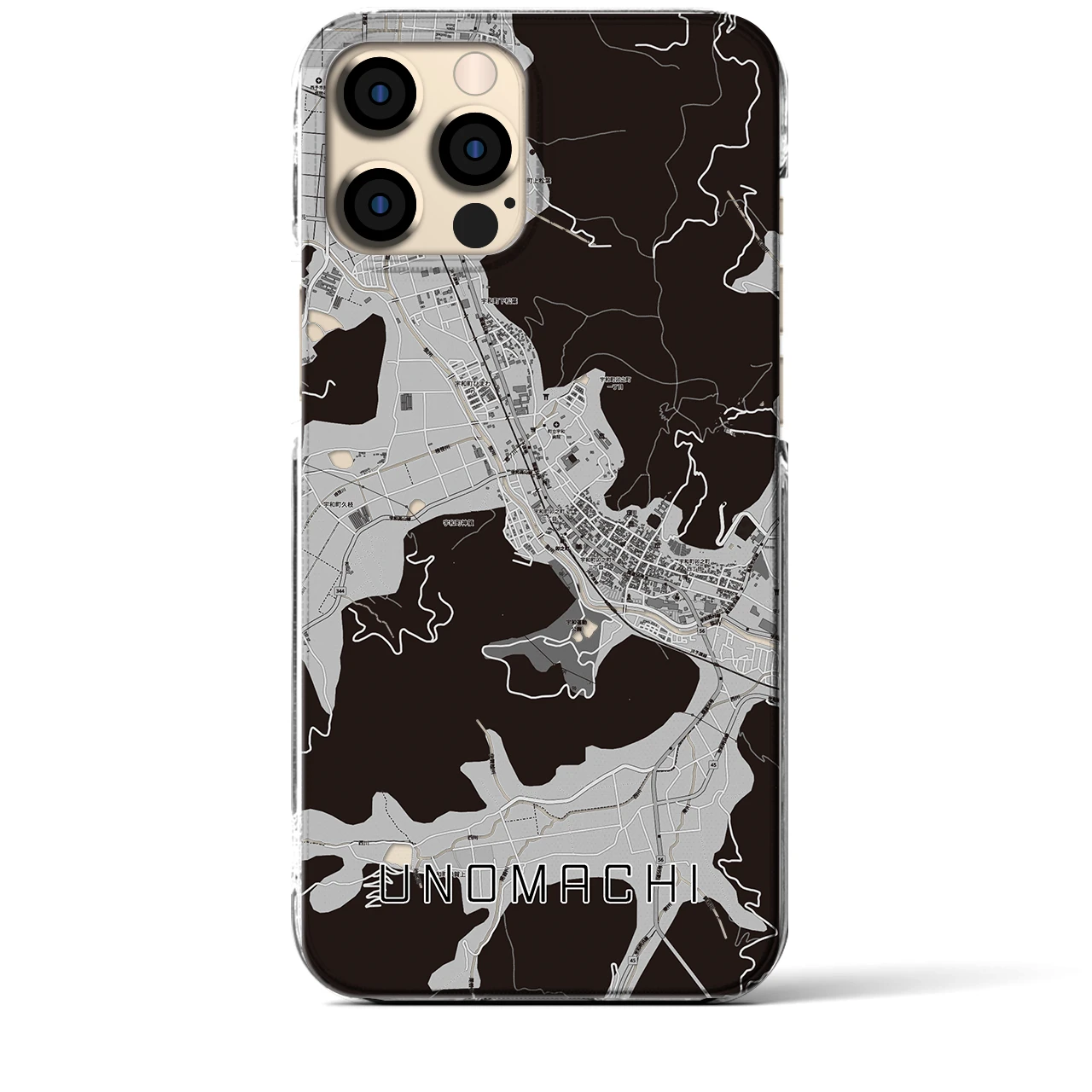 【卯之町(愛媛県)】地図柄iPhoneケース(クリアタイプ)