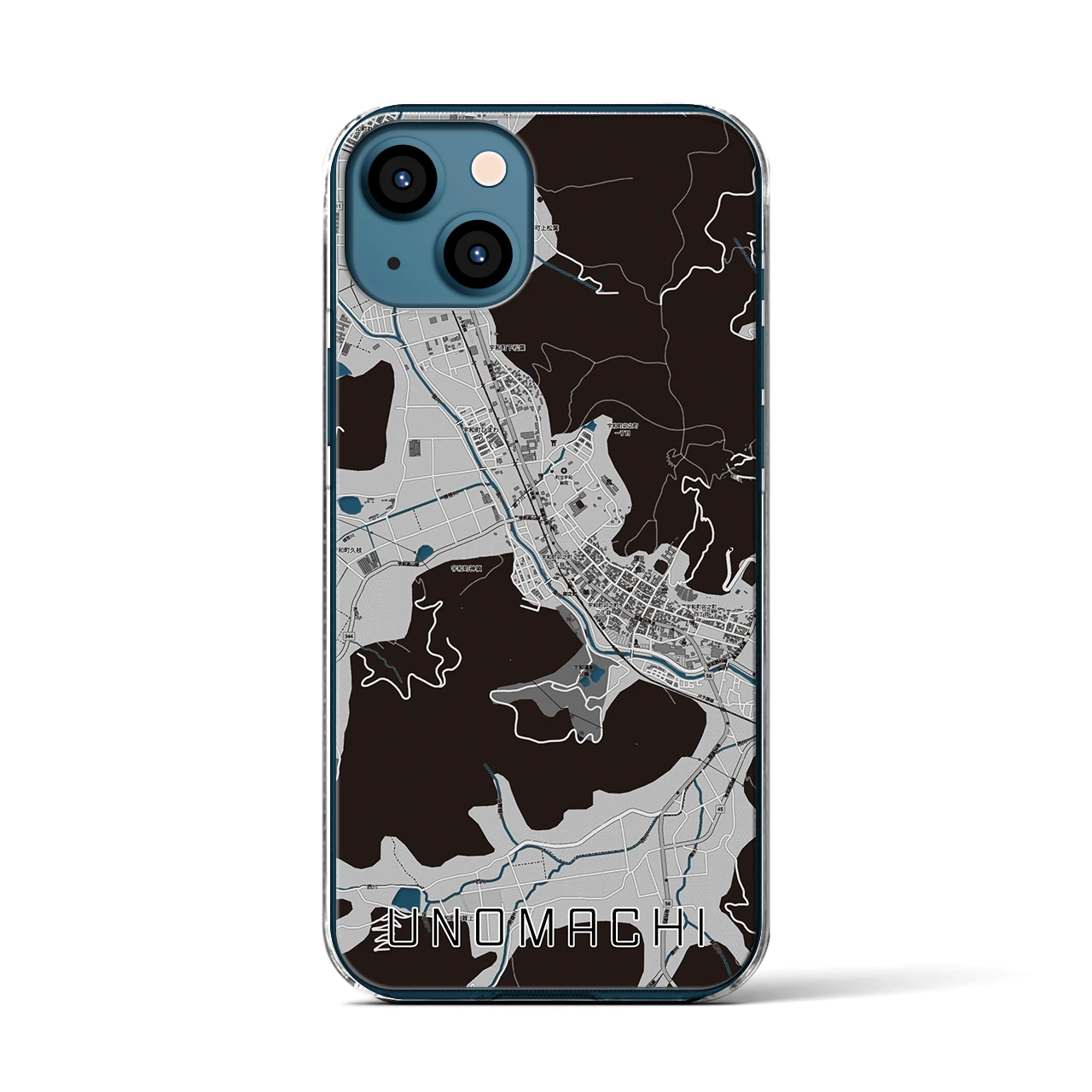 【卯之町(愛媛県)】地図柄iPhoneケース(クリアタイプ)