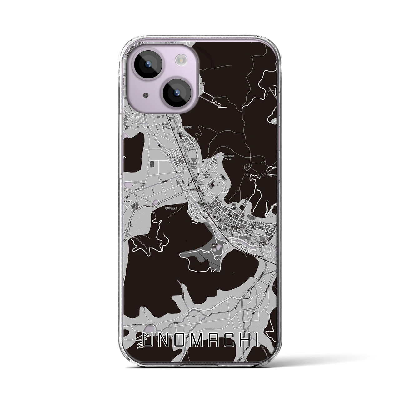 【卯之町(愛媛県)】地図柄iPhoneケース(クリアタイプ)