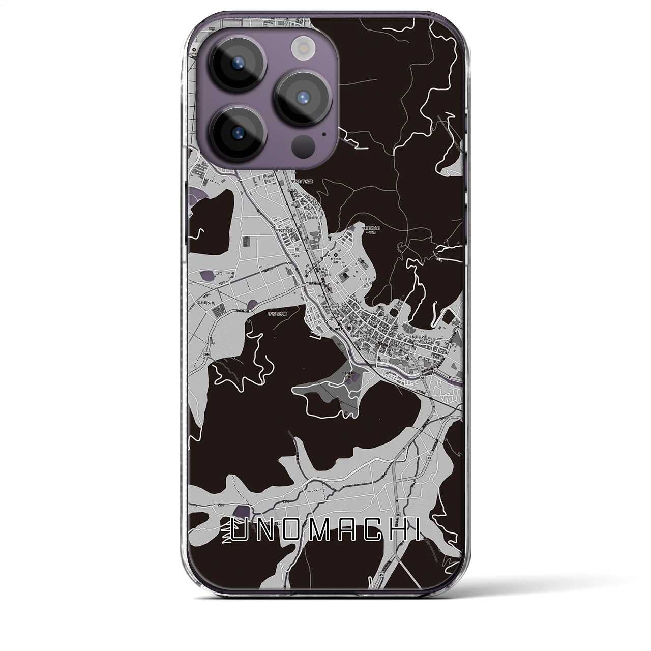 【卯之町(愛媛県)】地図柄iPhoneケース(クリアタイプ)