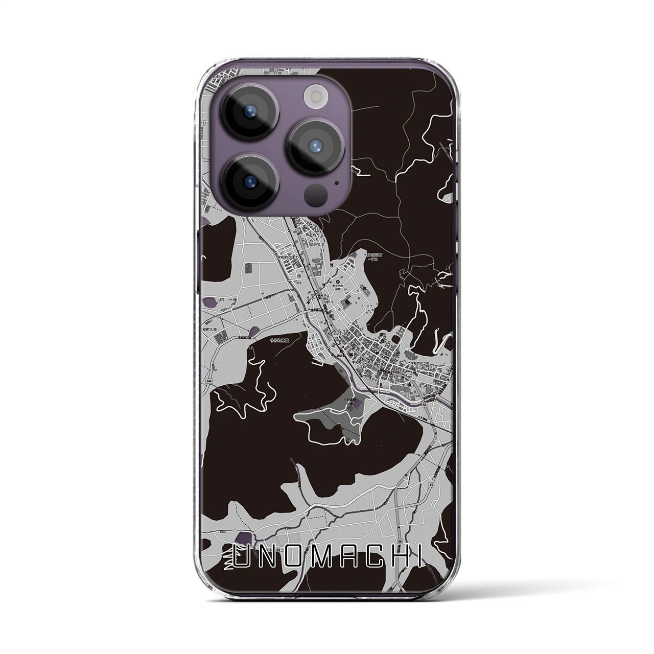 【卯之町(愛媛県)】地図柄iPhoneケース(クリアタイプ)