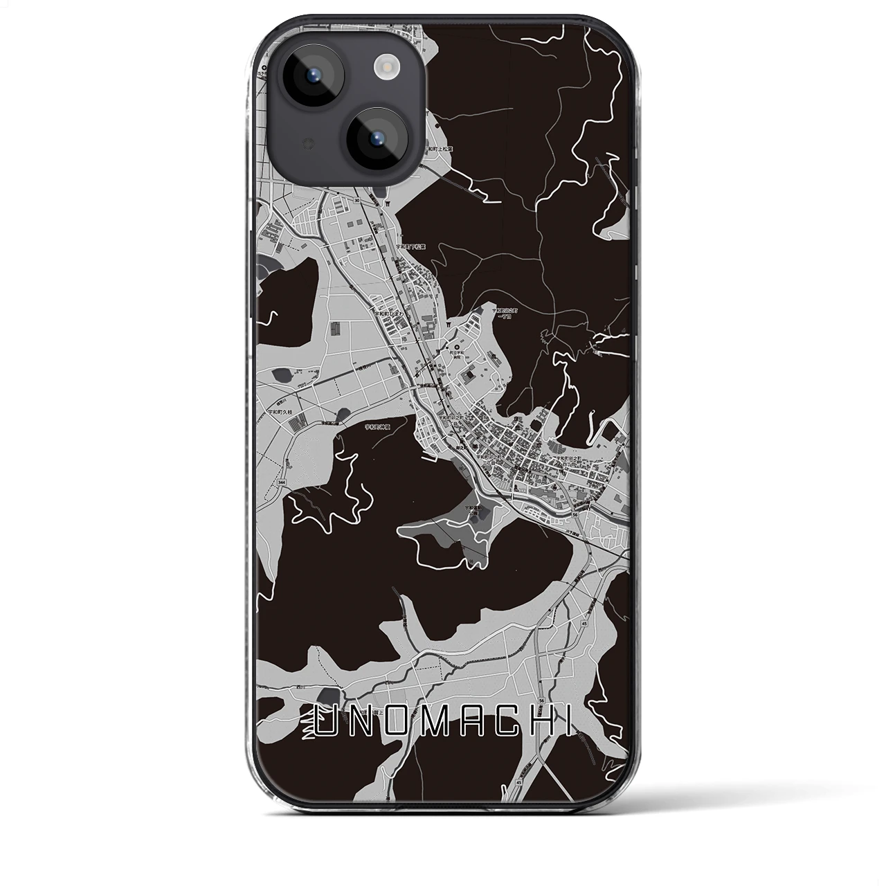 【卯之町(愛媛県)】地図柄iPhoneケース(クリアタイプ)