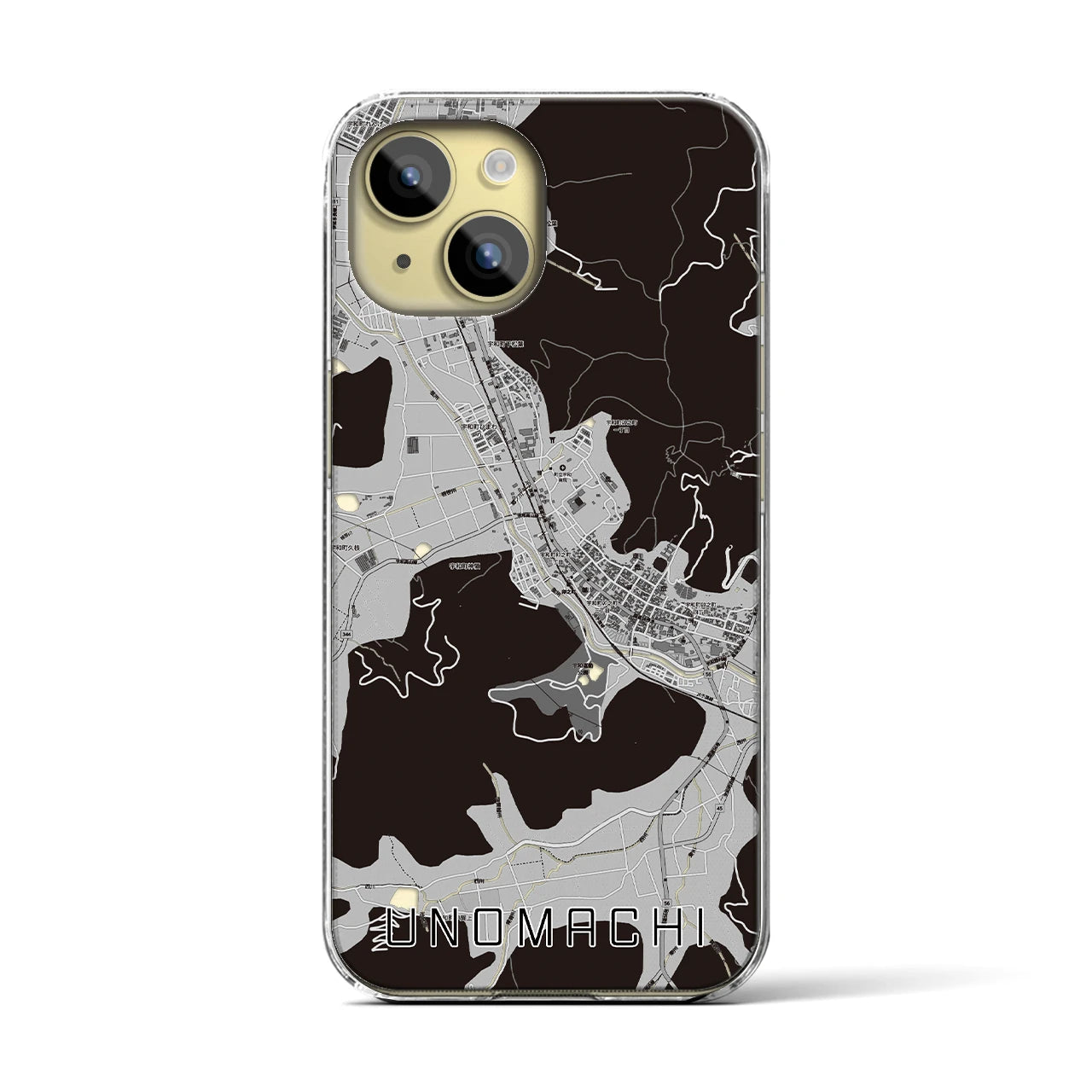 【卯之町(愛媛県)】地図柄iPhoneケース(クリアタイプ)