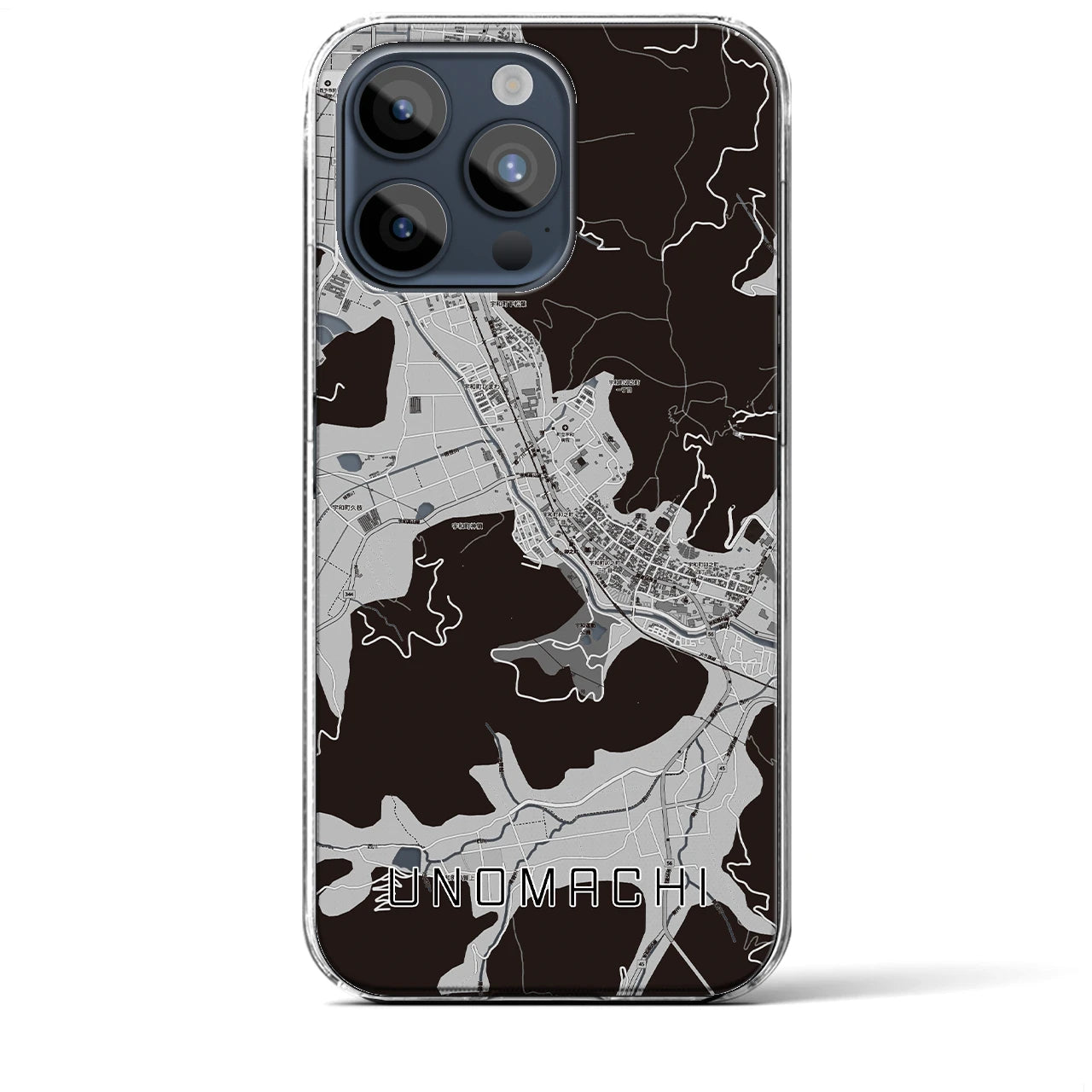 【卯之町(愛媛県)】地図柄iPhoneケース(クリアタイプ)