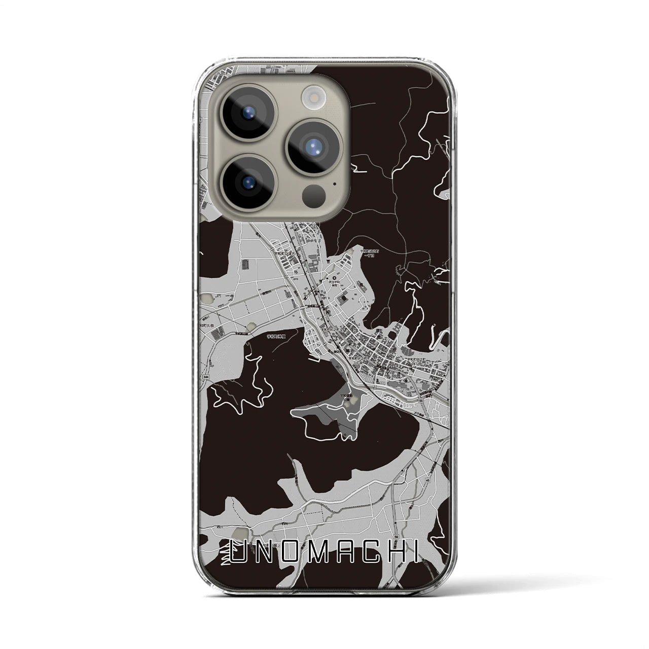 【卯之町(愛媛県)】地図柄iPhoneケース(クリアタイプ)