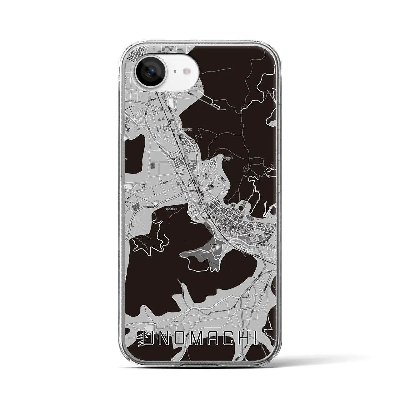 【卯之町(愛媛県)】地図柄iPhoneケース(クリアタイプ)