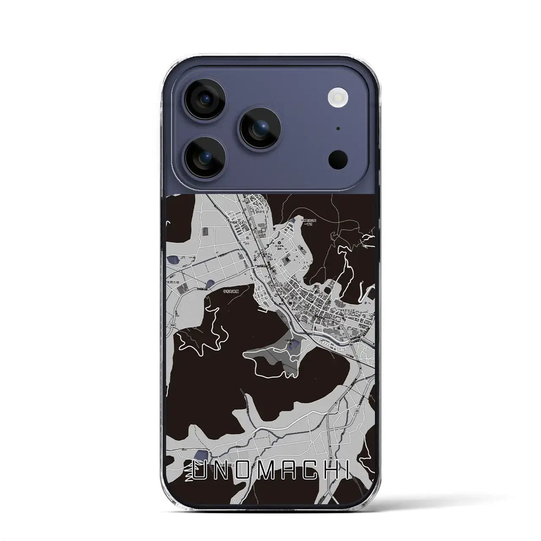 【卯之町(愛媛県)】地図柄iPhoneケース(クリアタイプ)