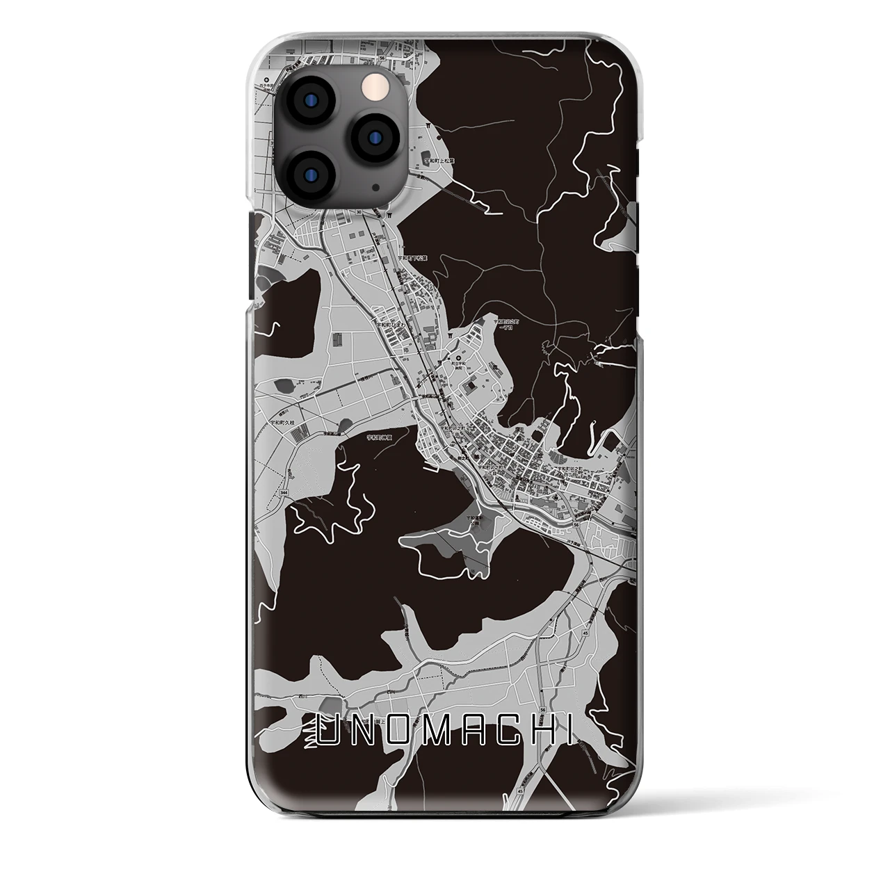 【卯之町(愛媛県)】地図柄iPhoneケース(クリアタイプ)