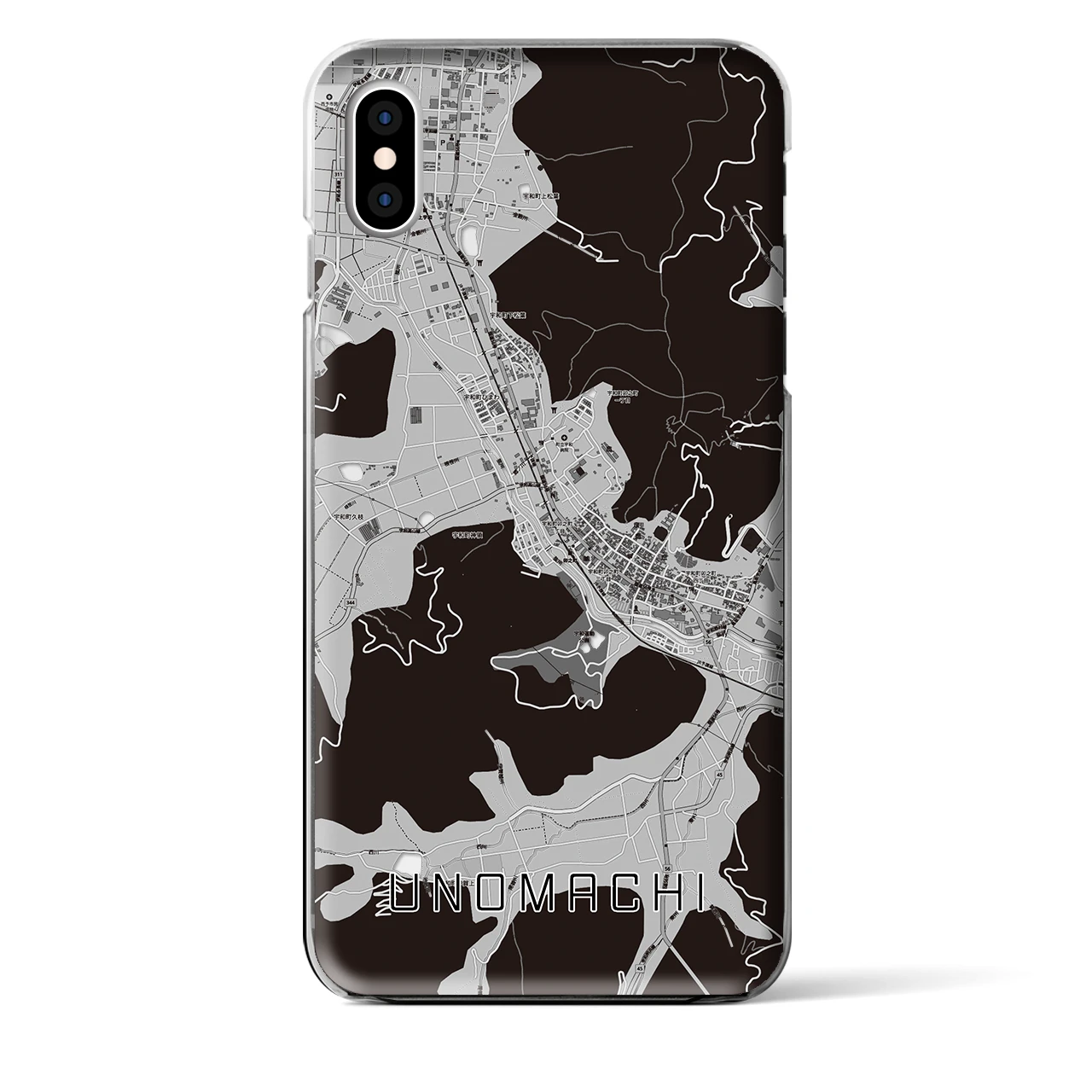 【卯之町(愛媛県)】地図柄iPhoneケース(クリアタイプ)