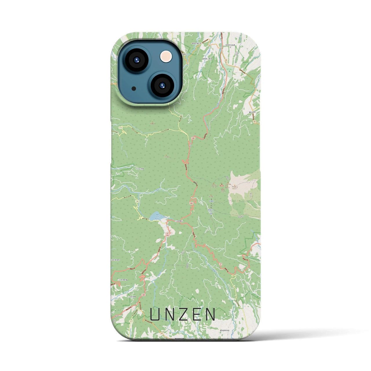 【雲仙(長崎県)】地図柄iPhoneケース(バックカバータイプ)ナチュラル・iPhone 13 用