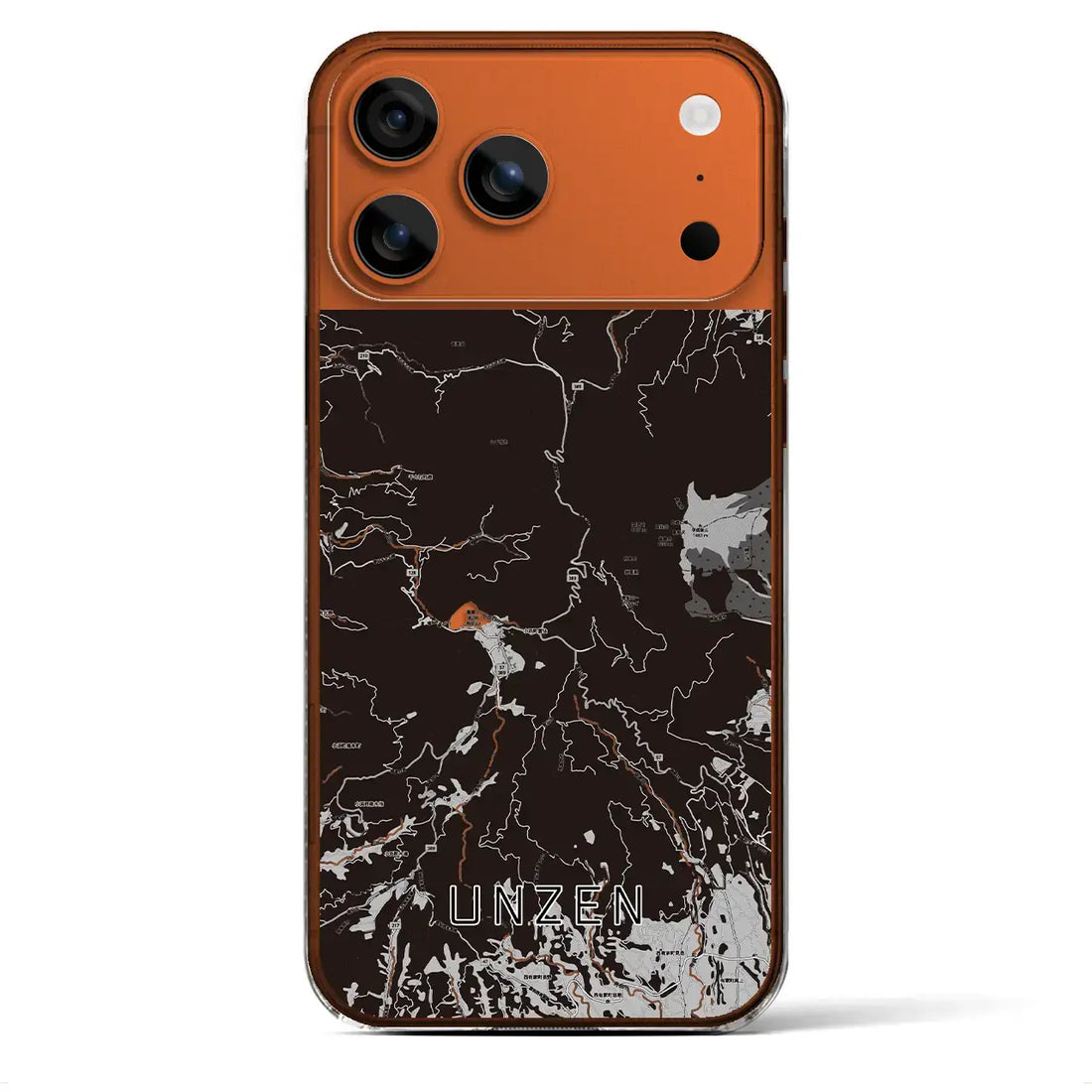 【雲仙(長崎県)】地図柄iPhoneケース(クリアタイプ)モノトーン・iPhone 17 Pro Max 用