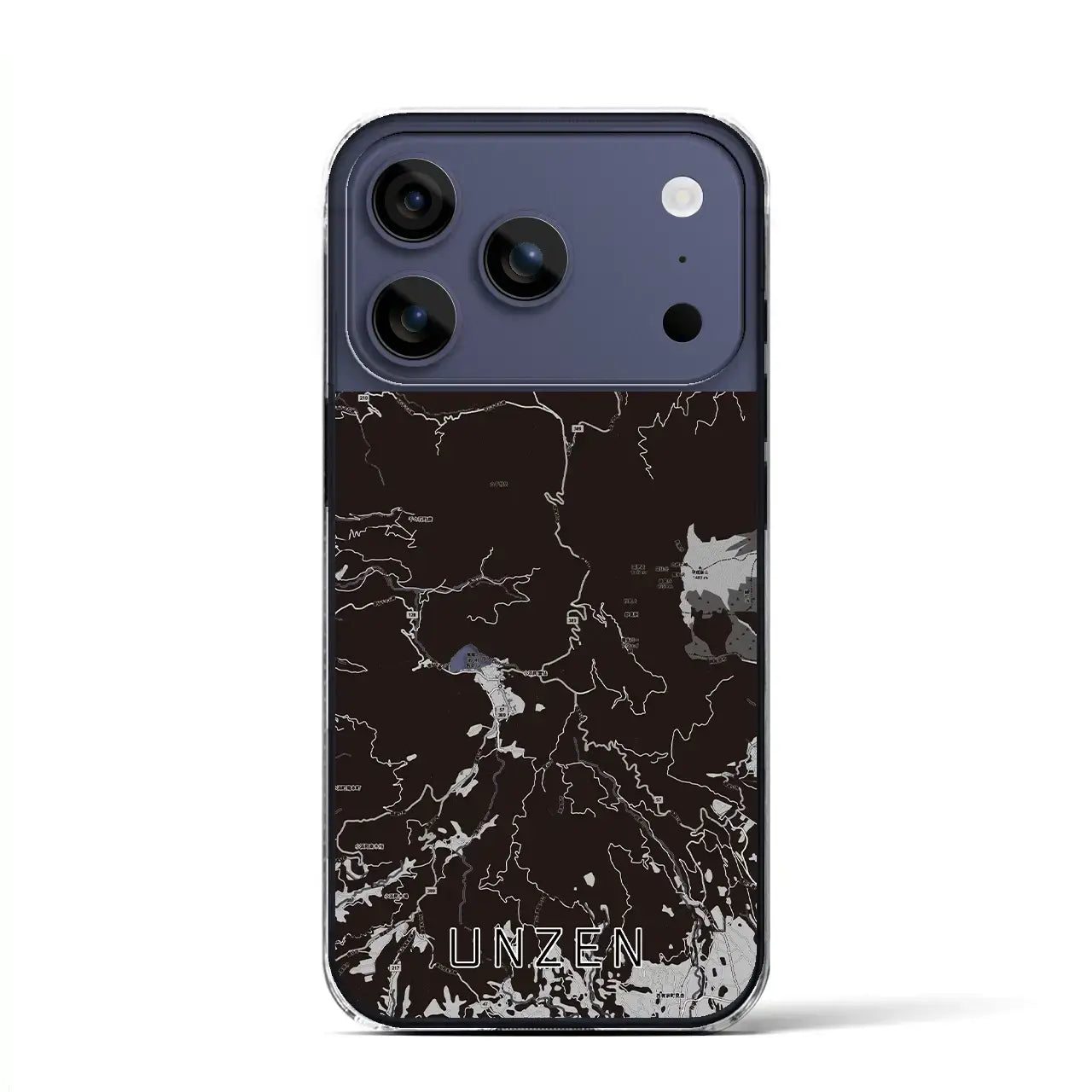 【雲仙(長崎県)】地図柄iPhoneケース(クリアタイプ)モノトーン・iPhone 17 Pro Max 用