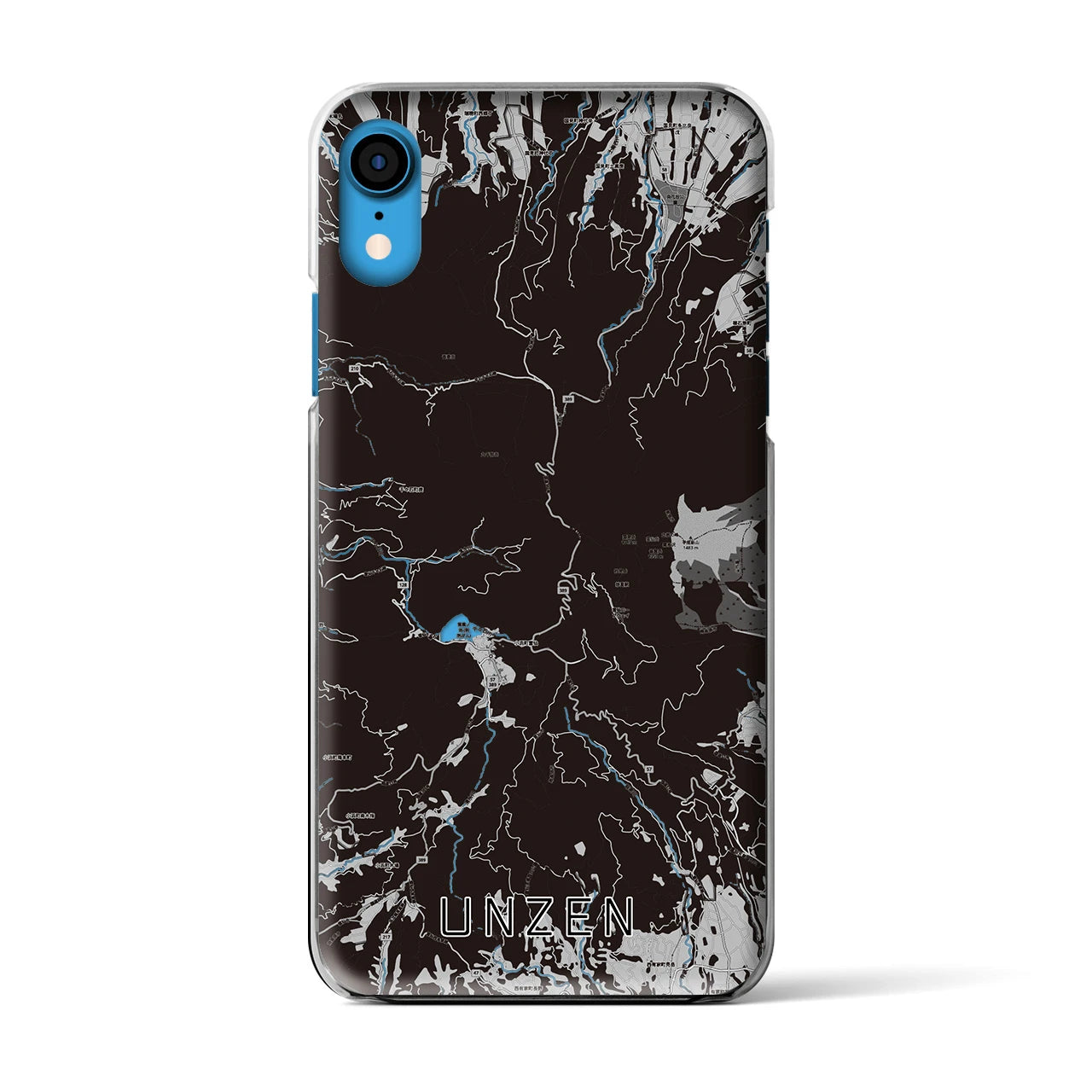 【雲仙(長崎県)】地図柄iPhoneケース(クリアタイプ)モノトーン・iPhone XR 用