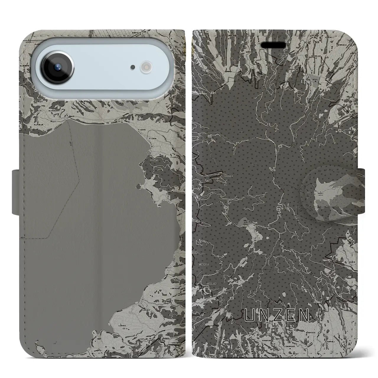 【雲仙(長崎県)】地図柄iPhoneケース(手帳タイプ)