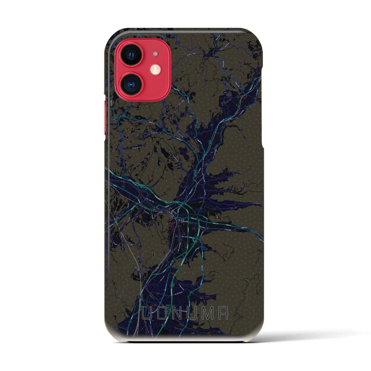 【魚沼(新潟県)】地図柄iPhoneケース(バックカバータイプ)