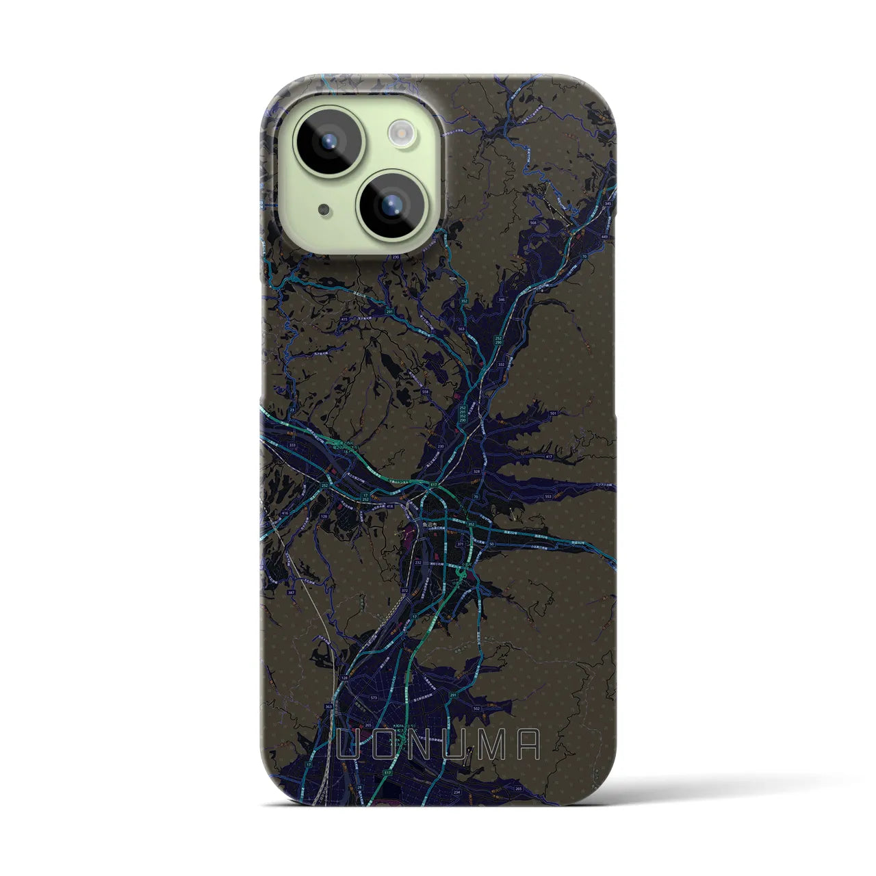 【魚沼(新潟県)】地図柄iPhoneケース(バックカバータイプ)