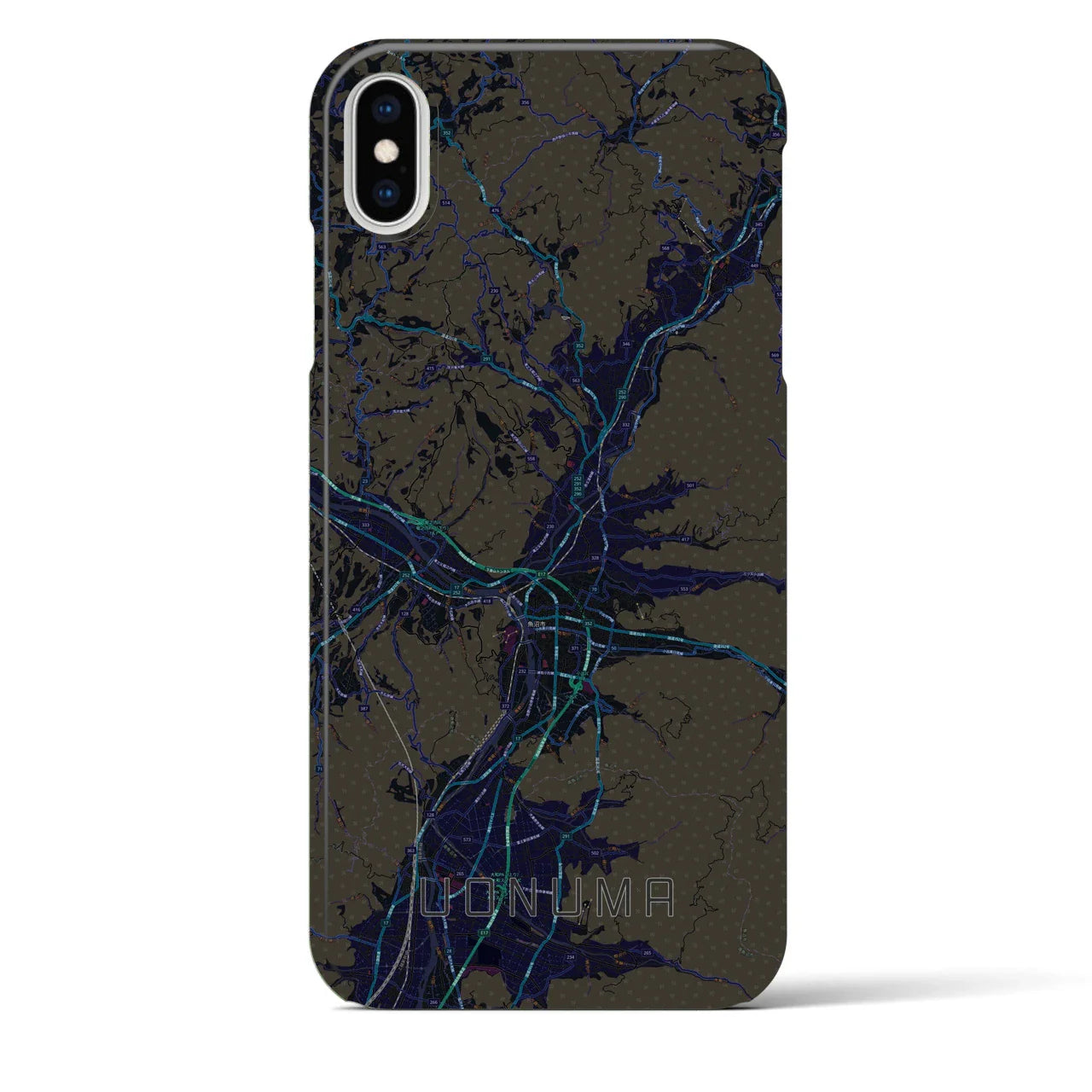 【魚沼(新潟県)】地図柄iPhoneケース(バックカバータイプ)