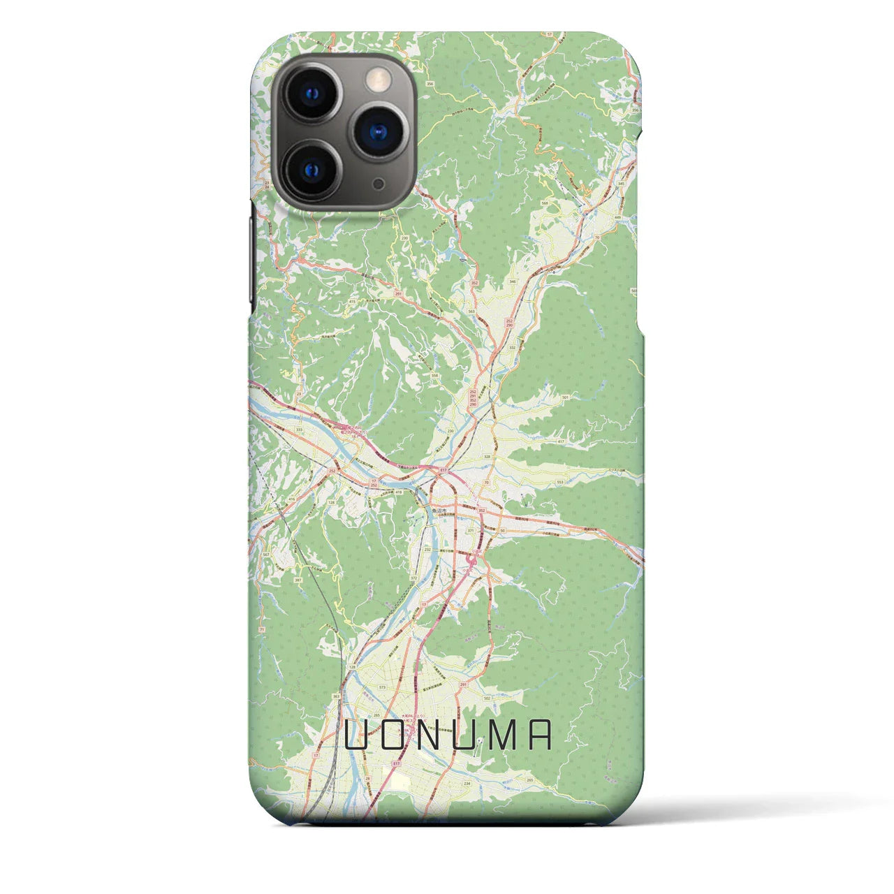 【魚沼(新潟県)】地図柄iPhoneケース(バックカバータイプ)