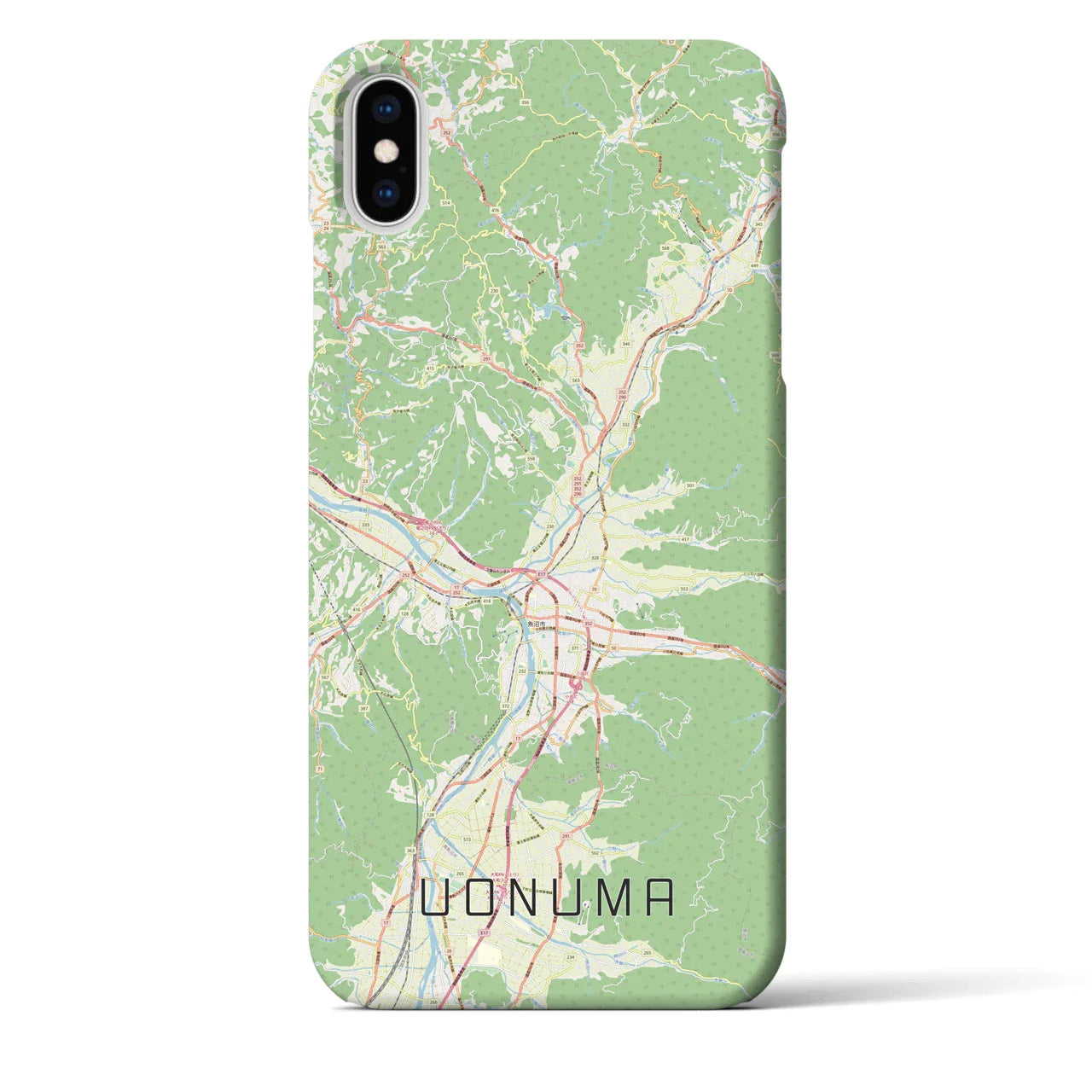 【魚沼(新潟県)】地図柄iPhoneケース(バックカバータイプ)
