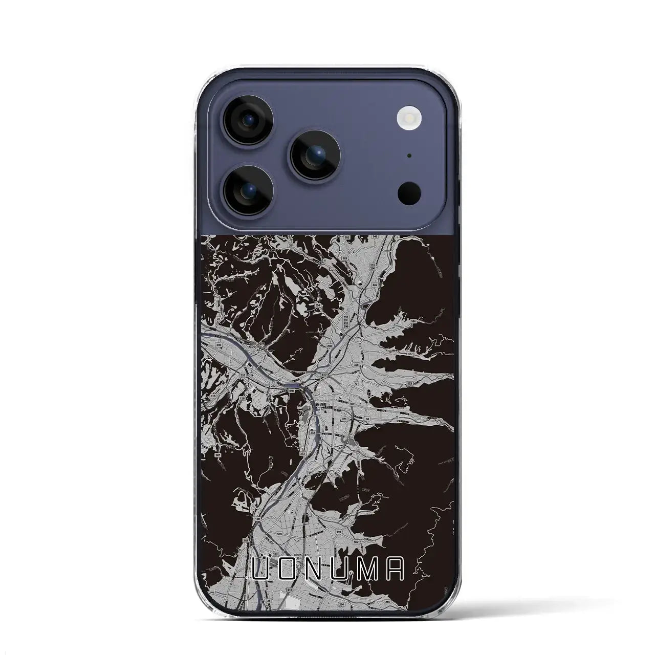 【魚沼(新潟県)】地図柄iPhoneケース(クリアタイプ)モノトーン・iPhone 17 Pro Max 用