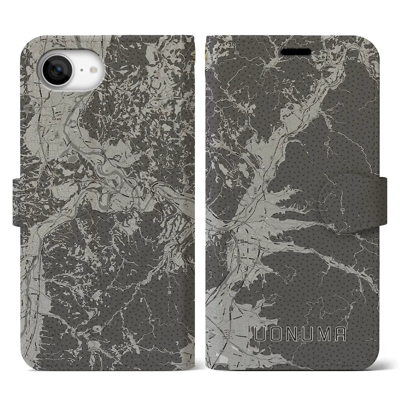 【魚沼(新潟県)】地図柄iPhoneケース(手帳タイプ)