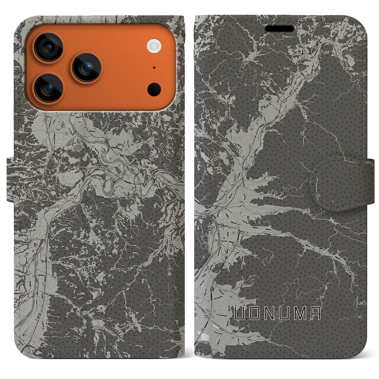 【魚沼(新潟県)】地図柄iPhoneケース(手帳タイプ)