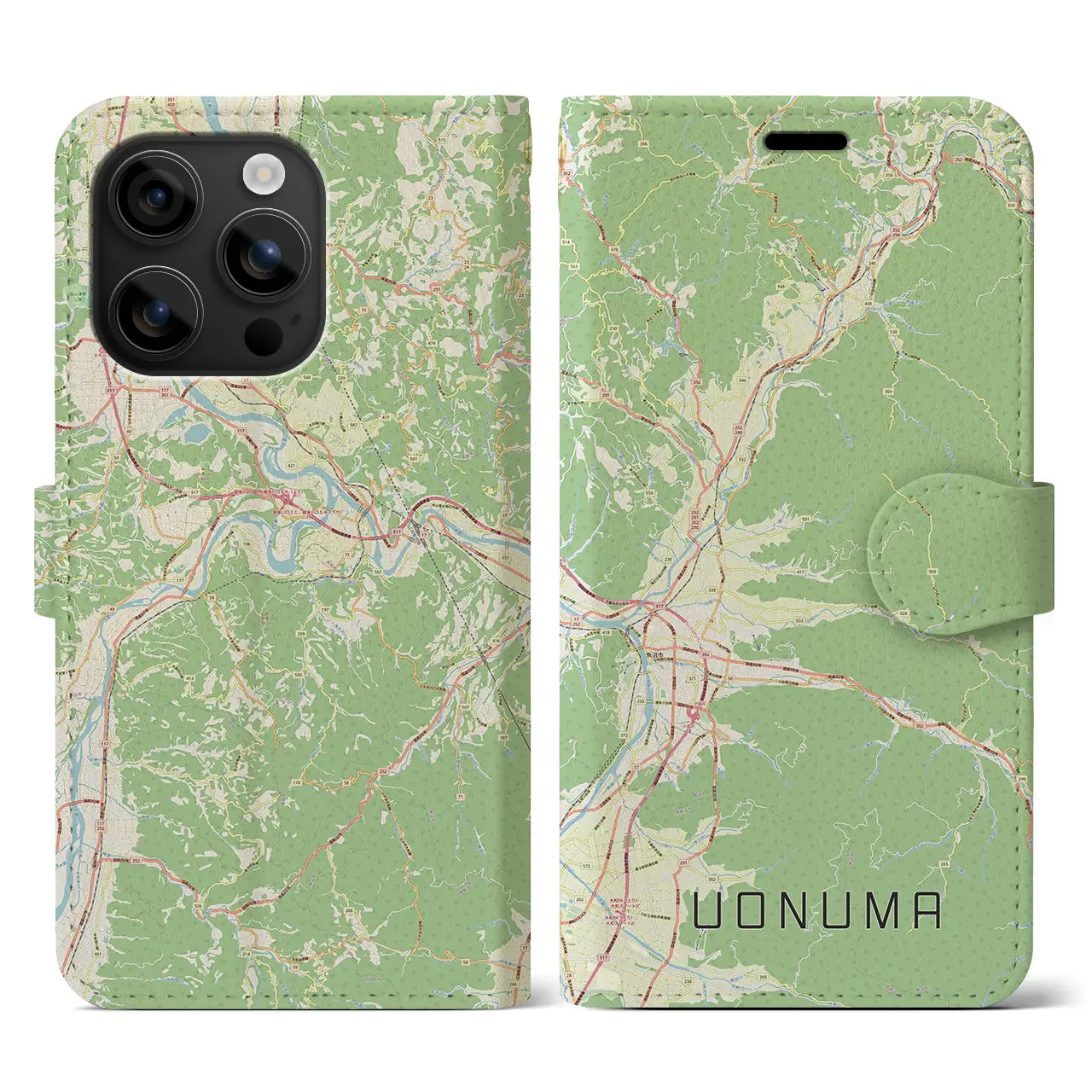 【魚沼(新潟県)】地図柄iPhoneケース(手帳タイプ)