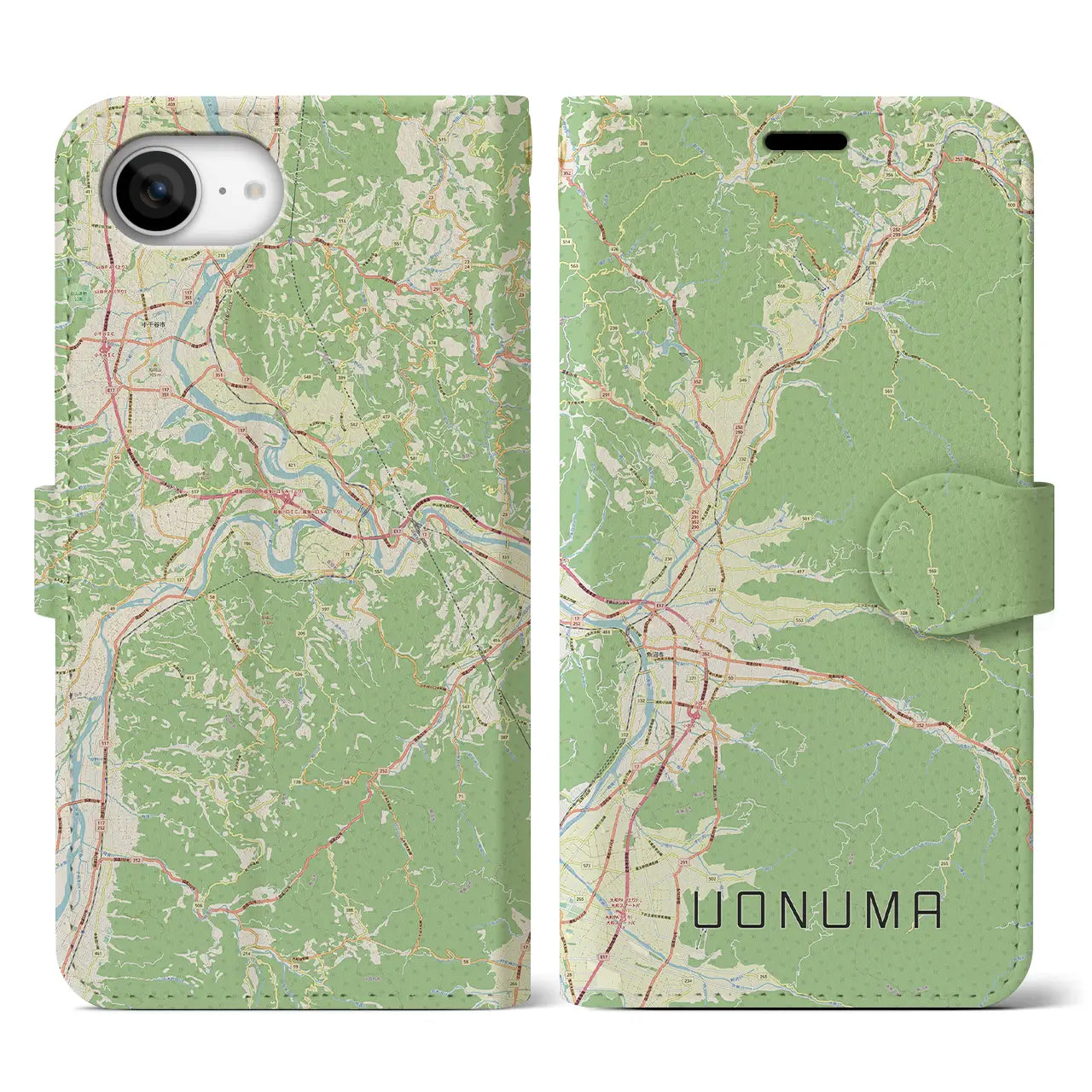 【魚沼(新潟県)】地図柄iPhoneケース(手帳タイプ)