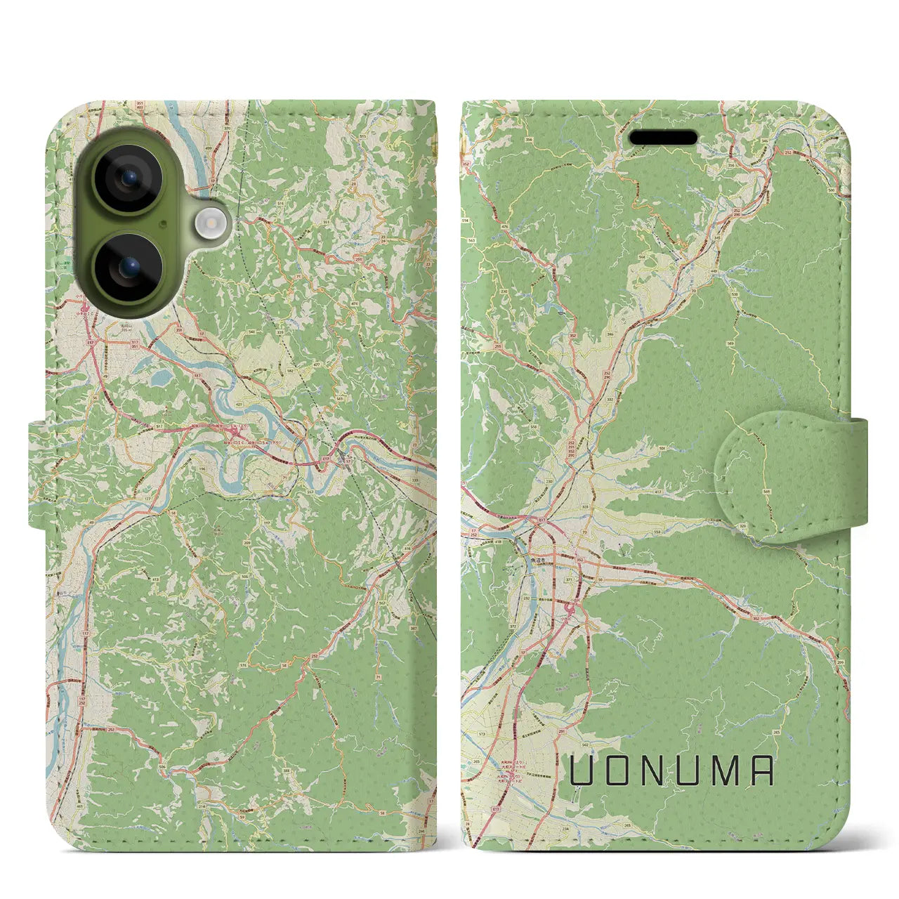 【魚沼(新潟県)】地図柄iPhoneケース(手帳タイプ)ナチュラル・iPhone 17 Pro Max 用
