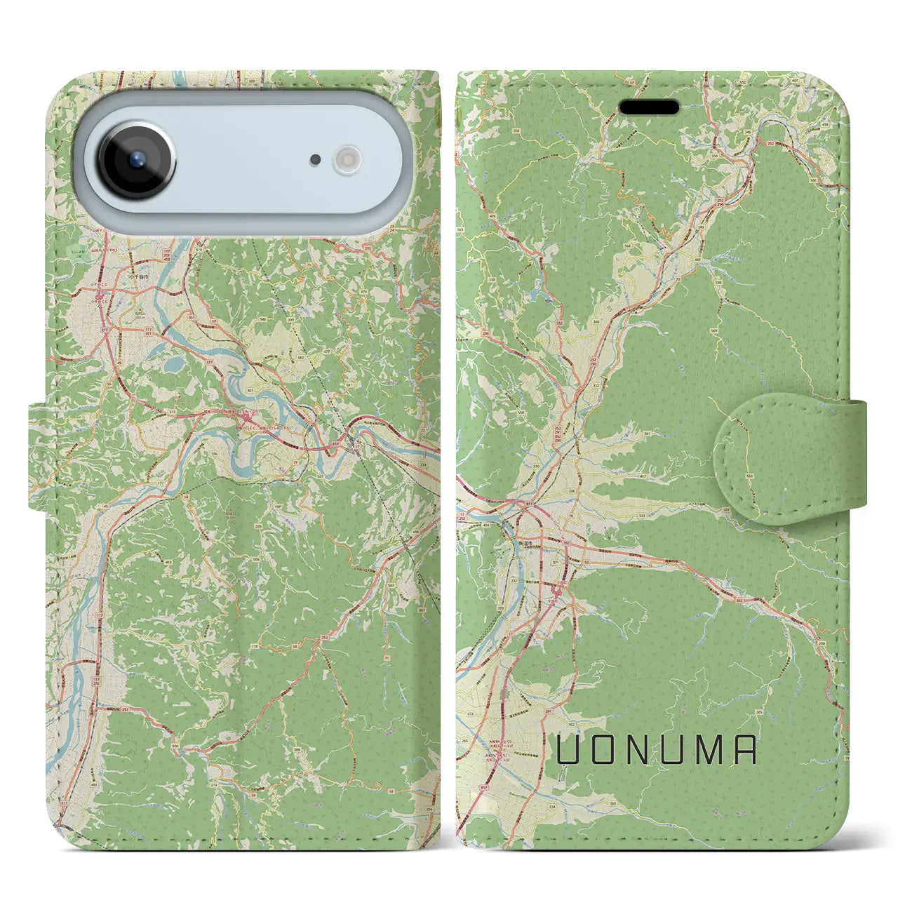 【魚沼(新潟県)】地図柄iPhoneケース(手帳タイプ)