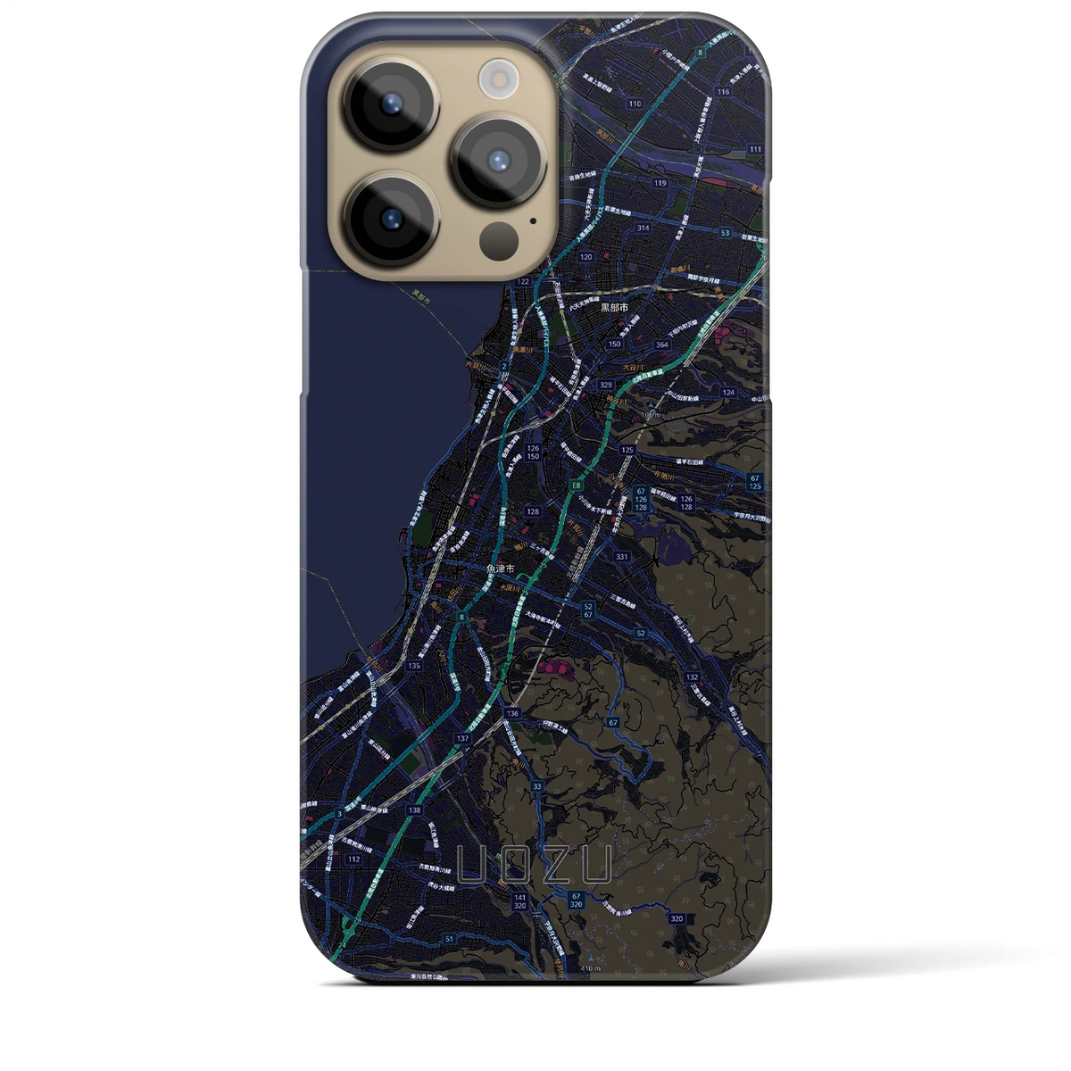 【魚津(富山県)】地図柄iPhoneケース(バックカバータイプ)