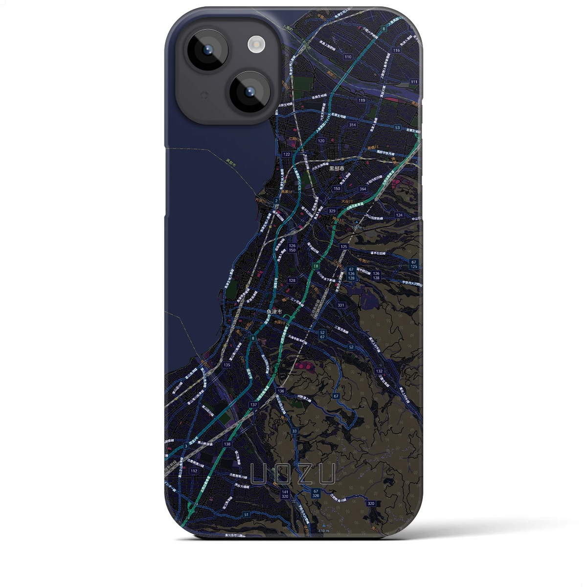 【魚津(富山県)】地図柄iPhoneケース(バックカバータイプ)
