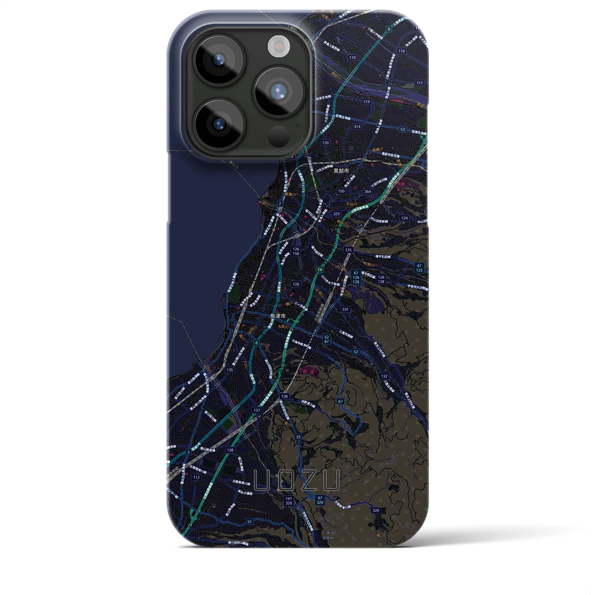 【魚津(富山県)】地図柄iPhoneケース(バックカバータイプ)