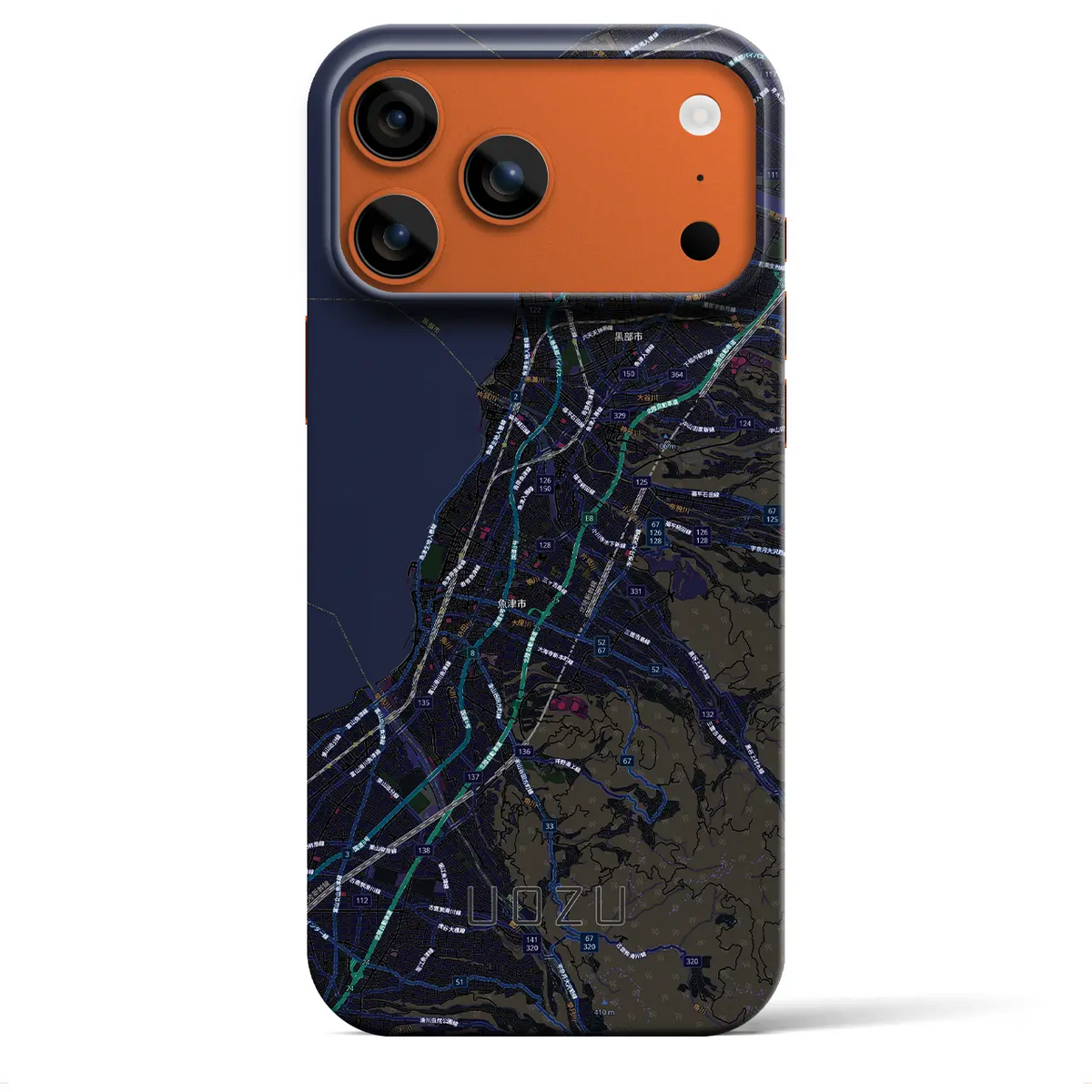 【魚津(富山県)】地図柄iPhoneケース(バックカバータイプ)