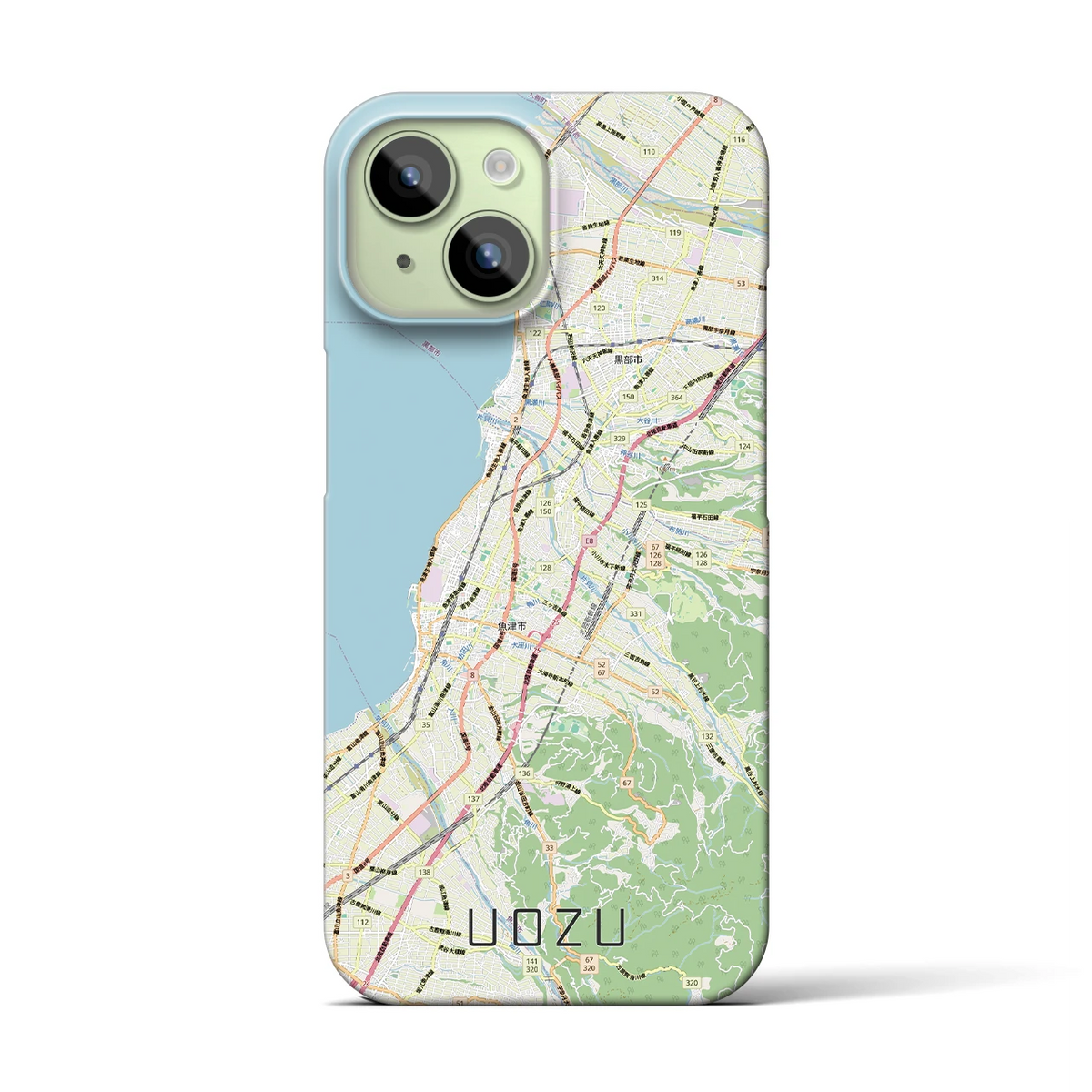 【魚津(富山県)】地図柄iPhoneケース(バックカバータイプ)