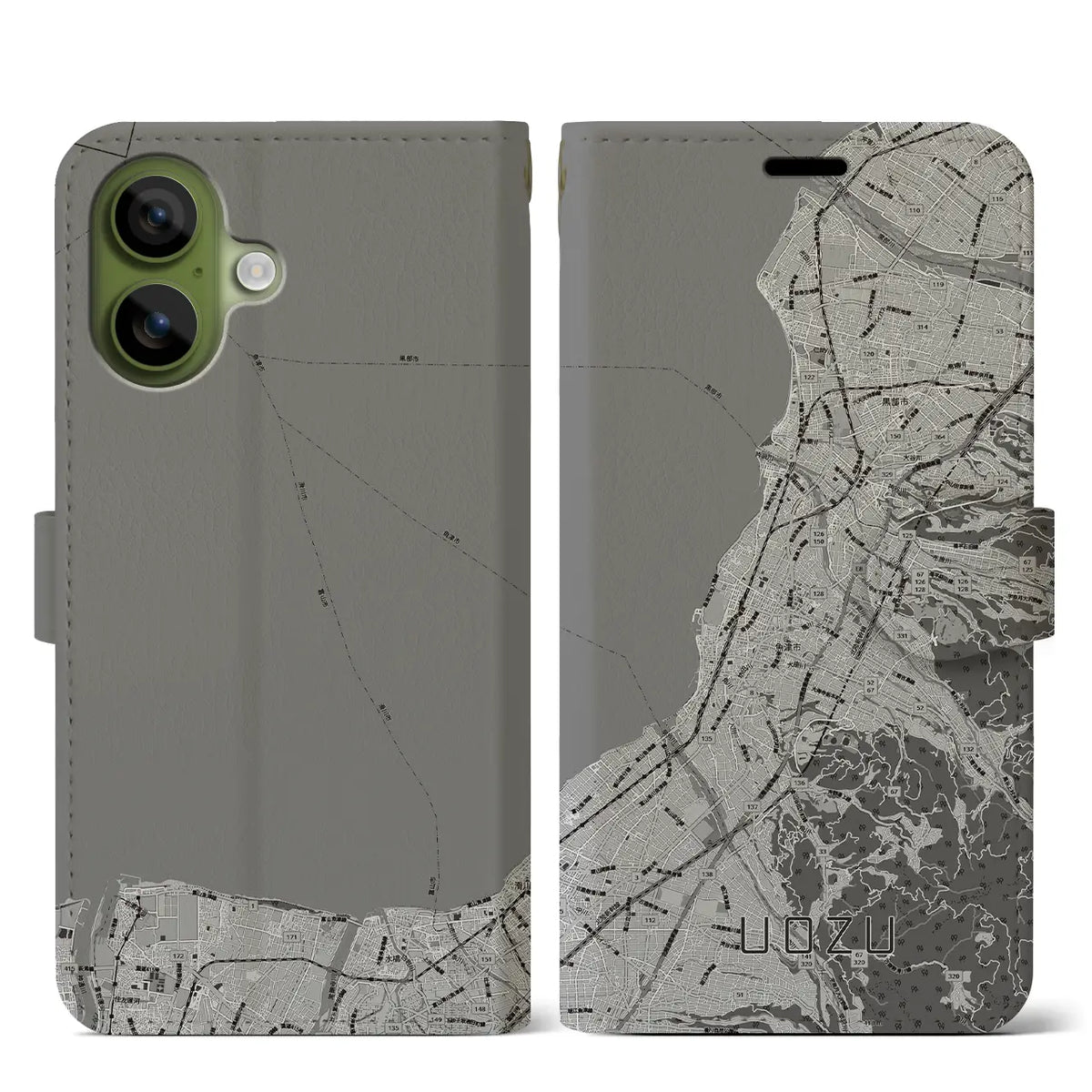 【魚津(富山県)】地図柄iPhoneケース(手帳タイプ)