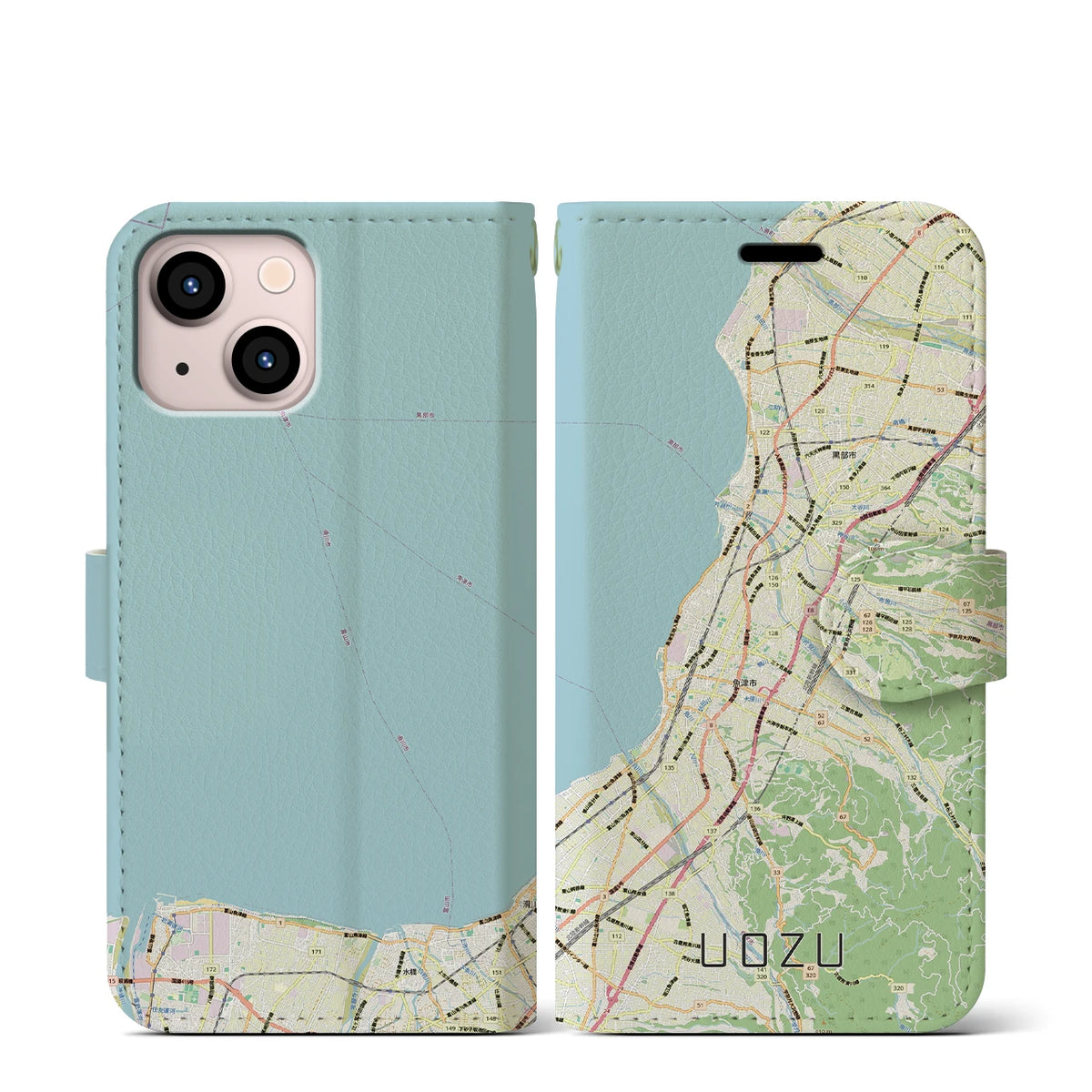 【魚津(富山県)】地図柄iPhoneケース(手帳タイプ)