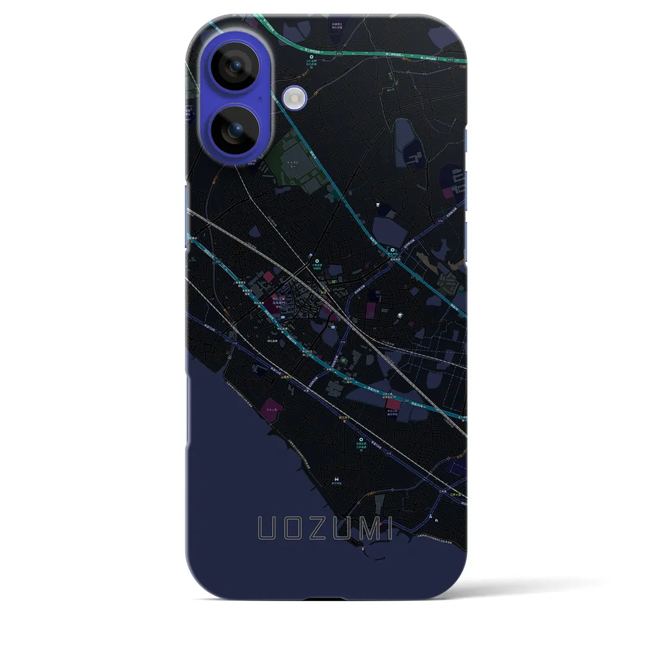 【魚住(兵庫県)】地図柄iPhoneケース(バックカバータイプ)