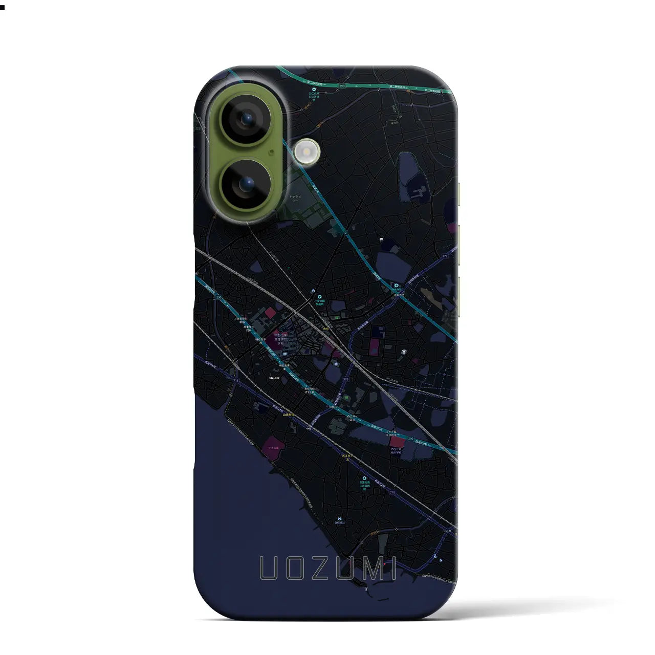 【魚住(兵庫県)】地図柄iPhoneケース(バックカバータイプ)