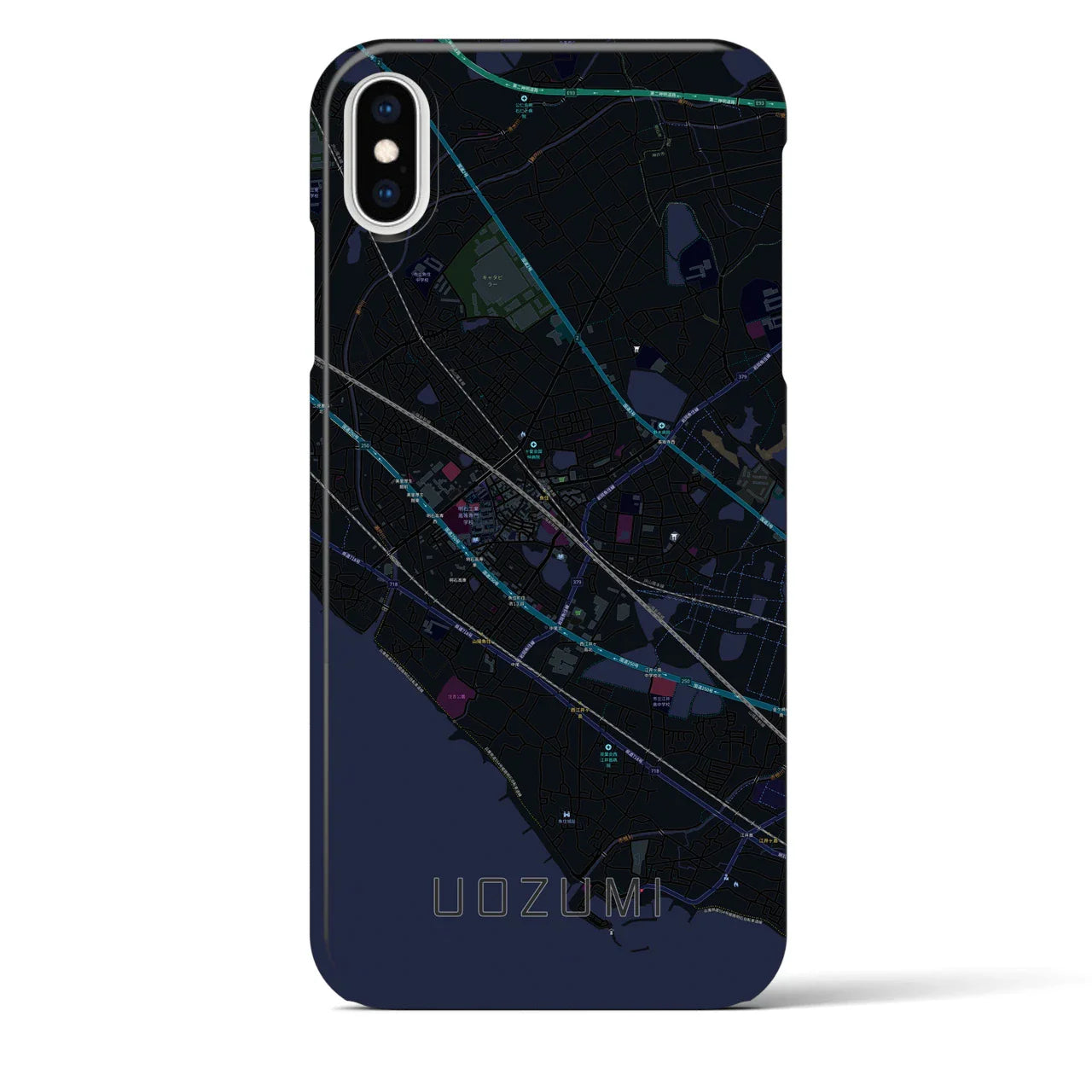 【魚住(兵庫県)】地図柄iPhoneケース(バックカバータイプ)