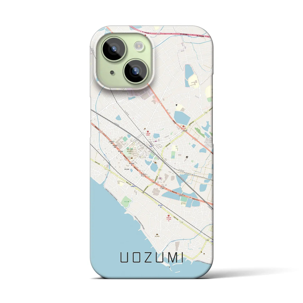 【魚住(兵庫県)】地図柄iPhoneケース(バックカバータイプ)