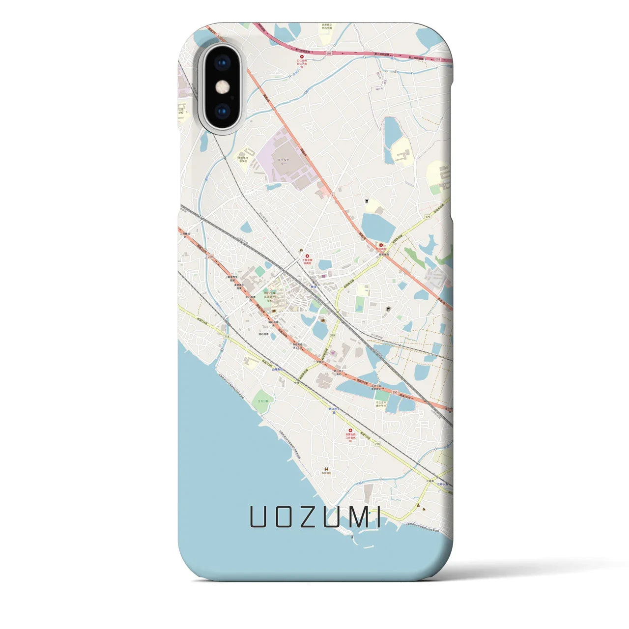 【魚住(兵庫県)】地図柄iPhoneケース(バックカバータイプ)