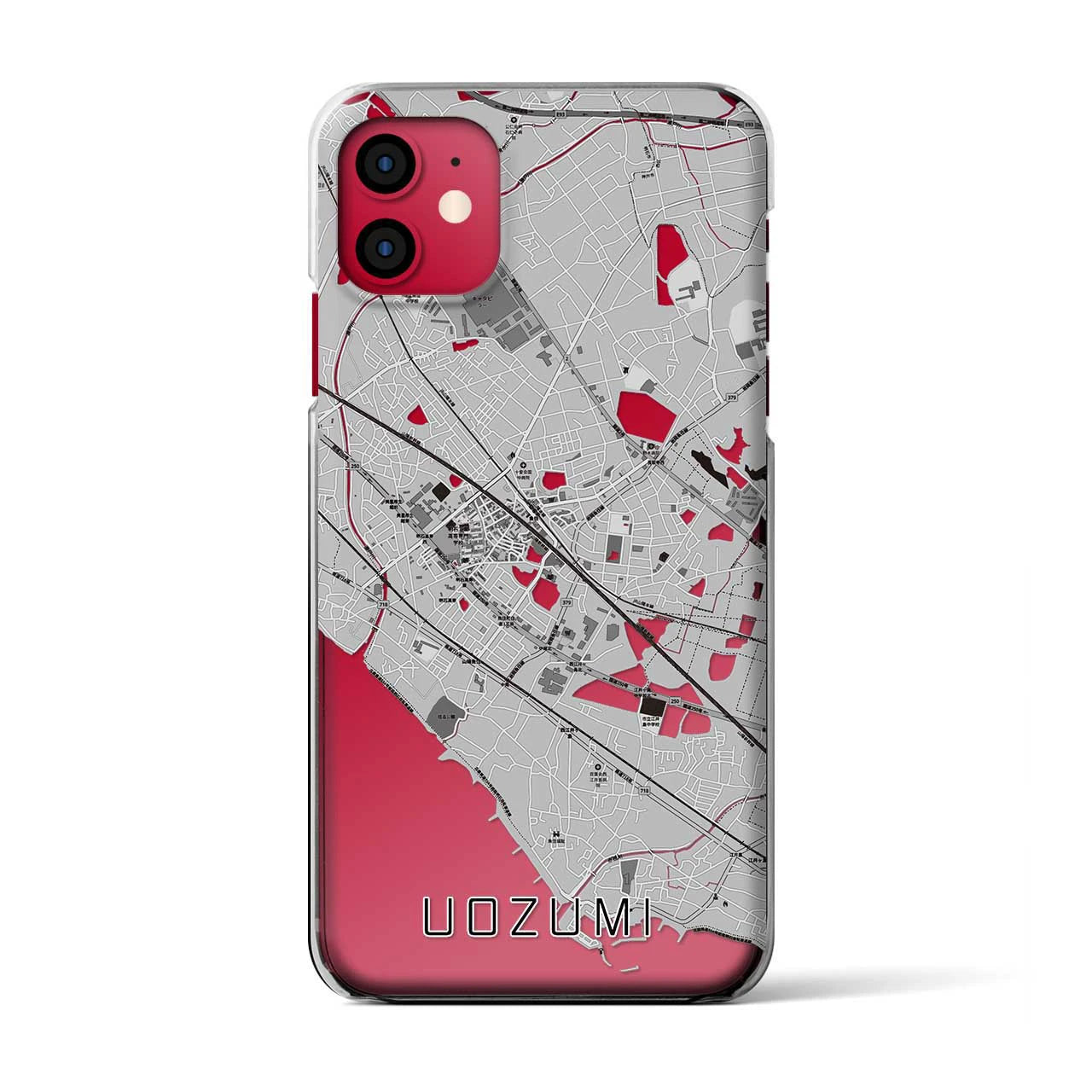 【魚住(兵庫県)】地図柄iPhoneケース(クリアタイプ)