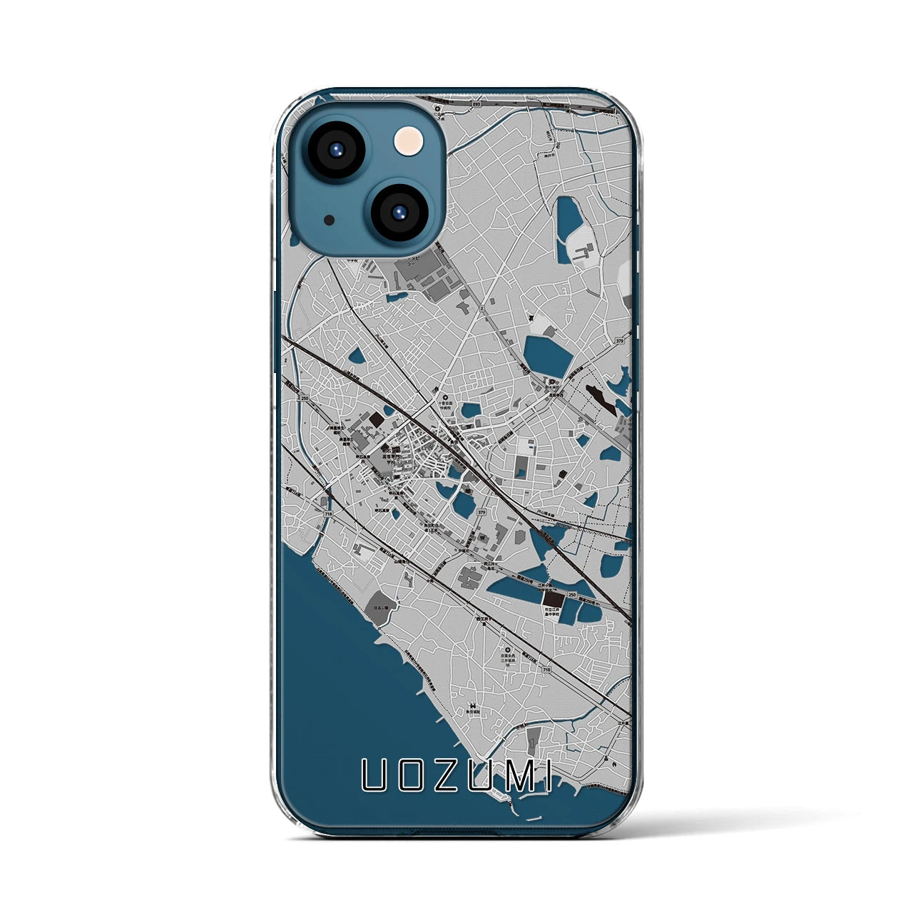 【魚住(兵庫県)】地図柄iPhoneケース(クリアタイプ)