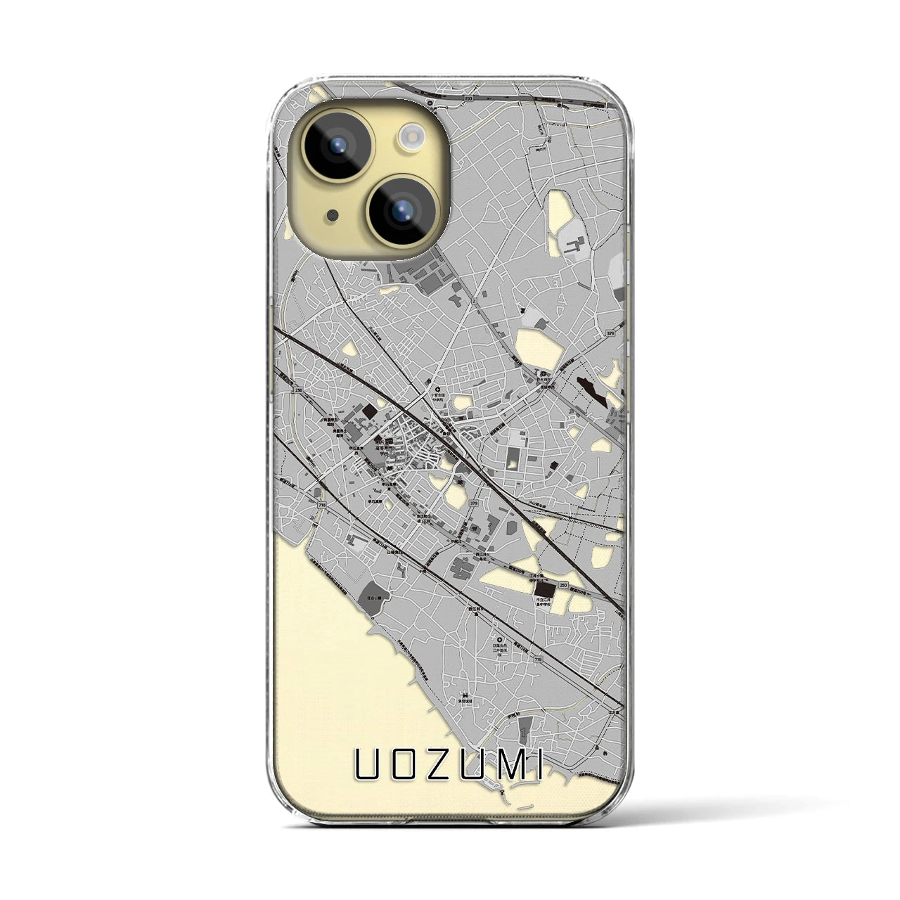 【魚住(兵庫県)】地図柄iPhoneケース(クリアタイプ)