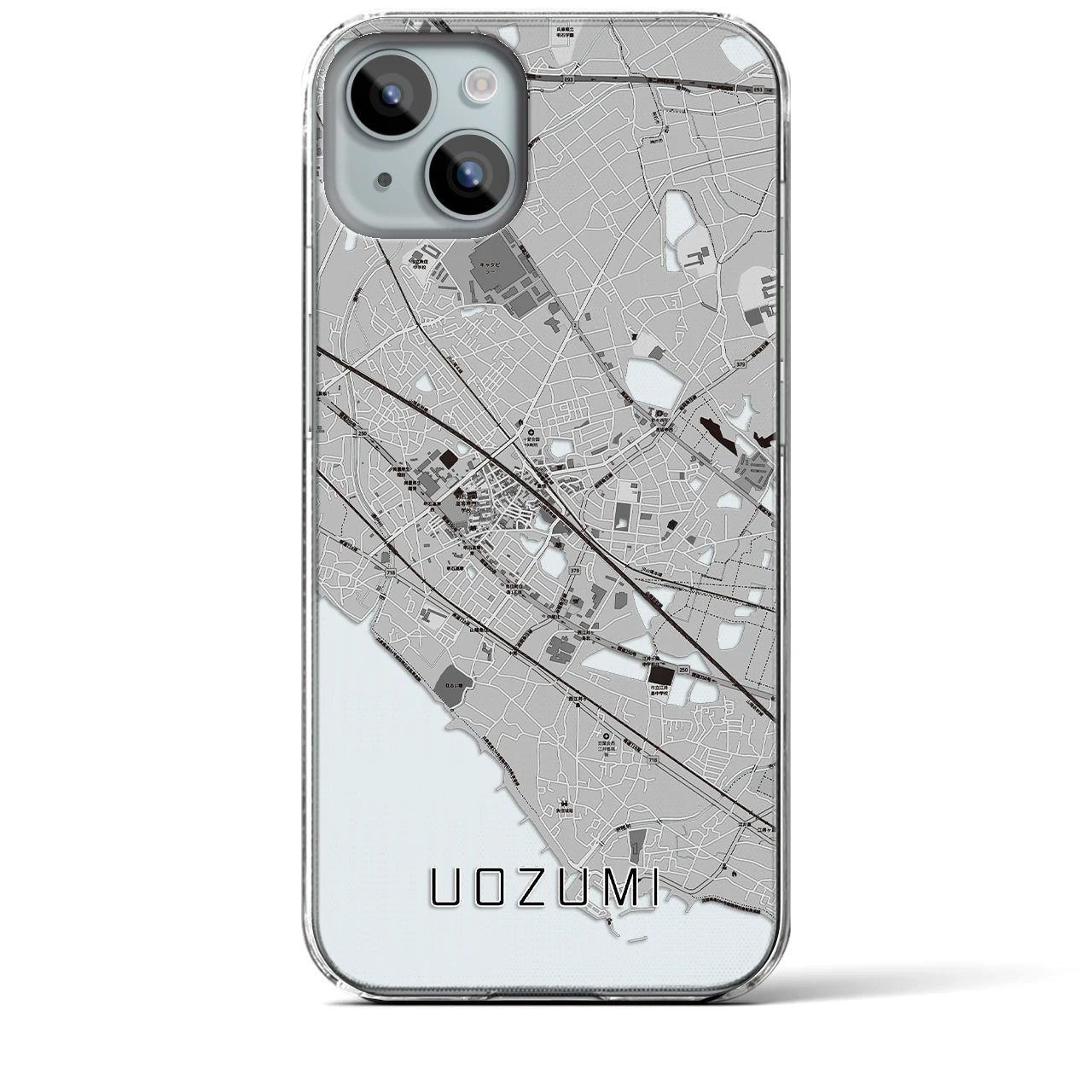 【魚住(兵庫県)】地図柄iPhoneケース(クリアタイプ)