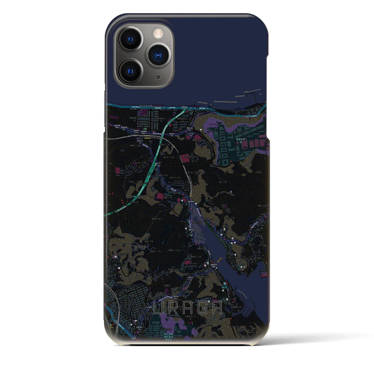 【浦賀(神奈川県)】地図柄iPhoneケース(バックカバータイプ)