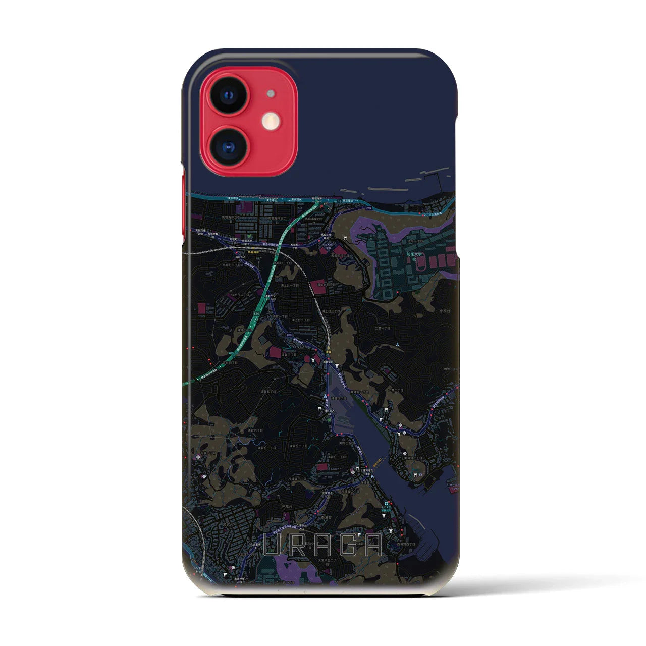 【浦賀(神奈川県)】地図柄iPhoneケース(バックカバータイプ)