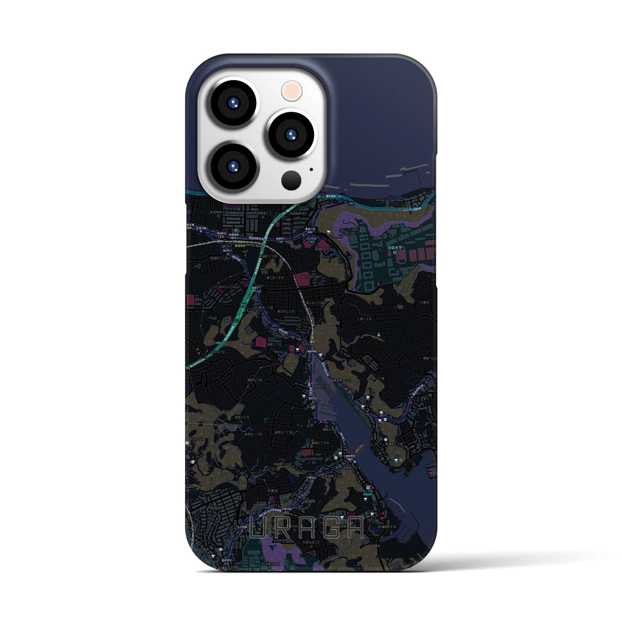 【浦賀(神奈川県)】地図柄iPhoneケース(バックカバータイプ)